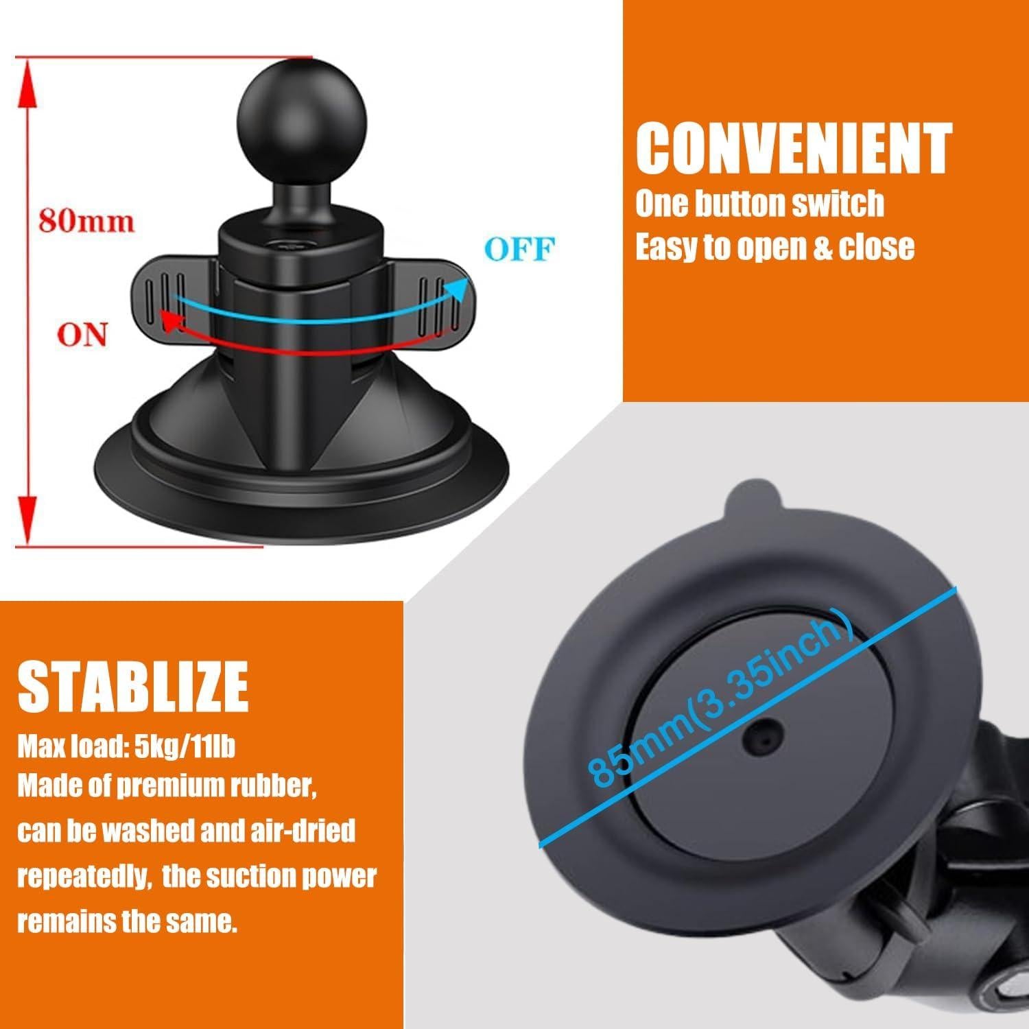 Soporte de Ventosa KOQEIEY para DJI Osmo Pocket 3 y GoPro