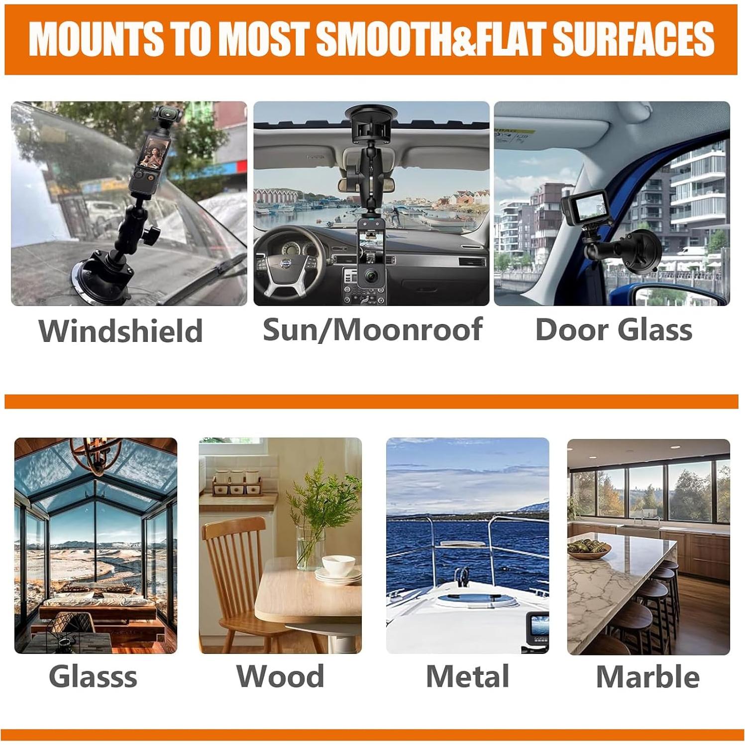 Soporte de Ventosa KOQEIEY para DJI Osmo Pocket 3 y GoPro