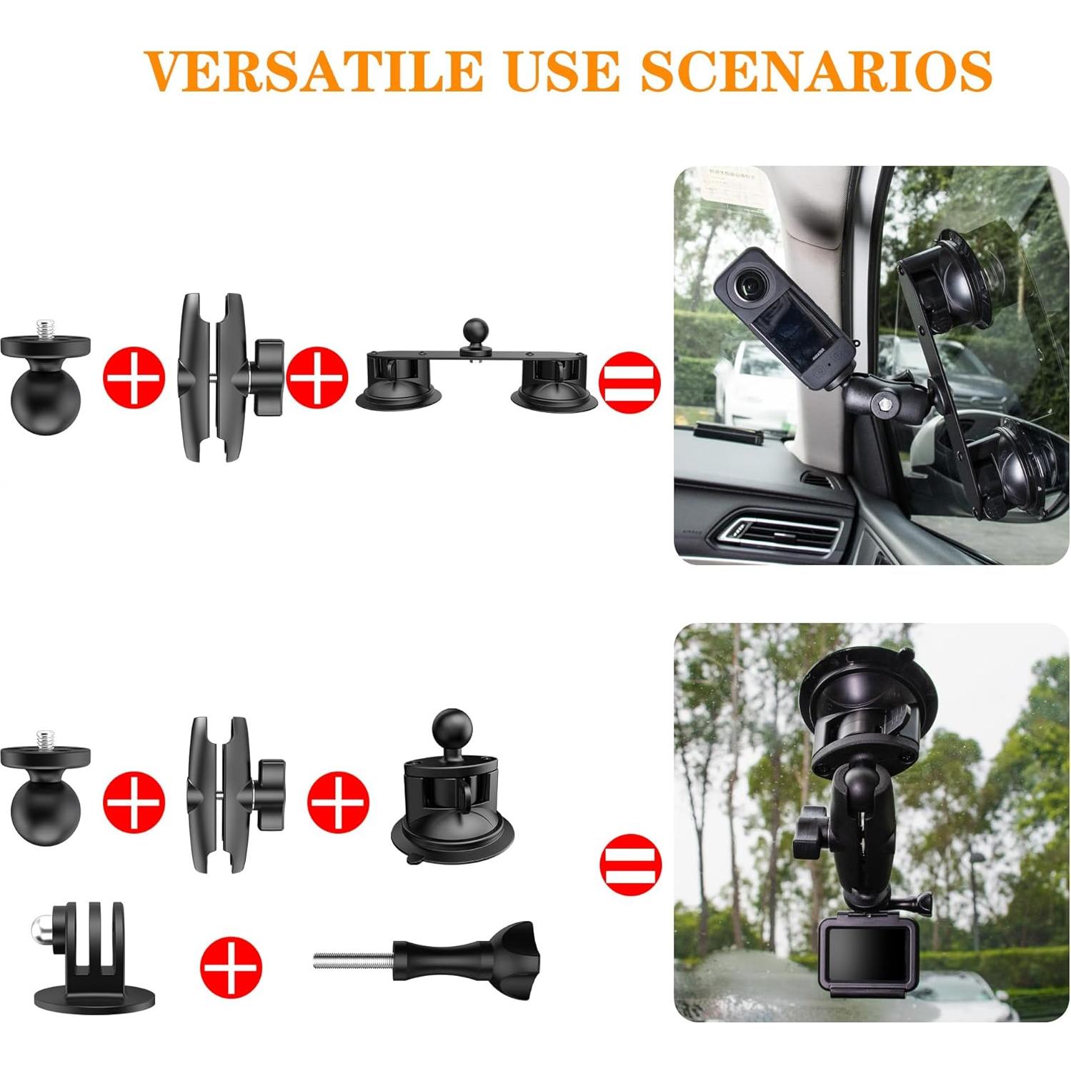 Soporte de Ventosa KOQEIEY para Insta360 X5 X4 X3 X2 - 118 cm