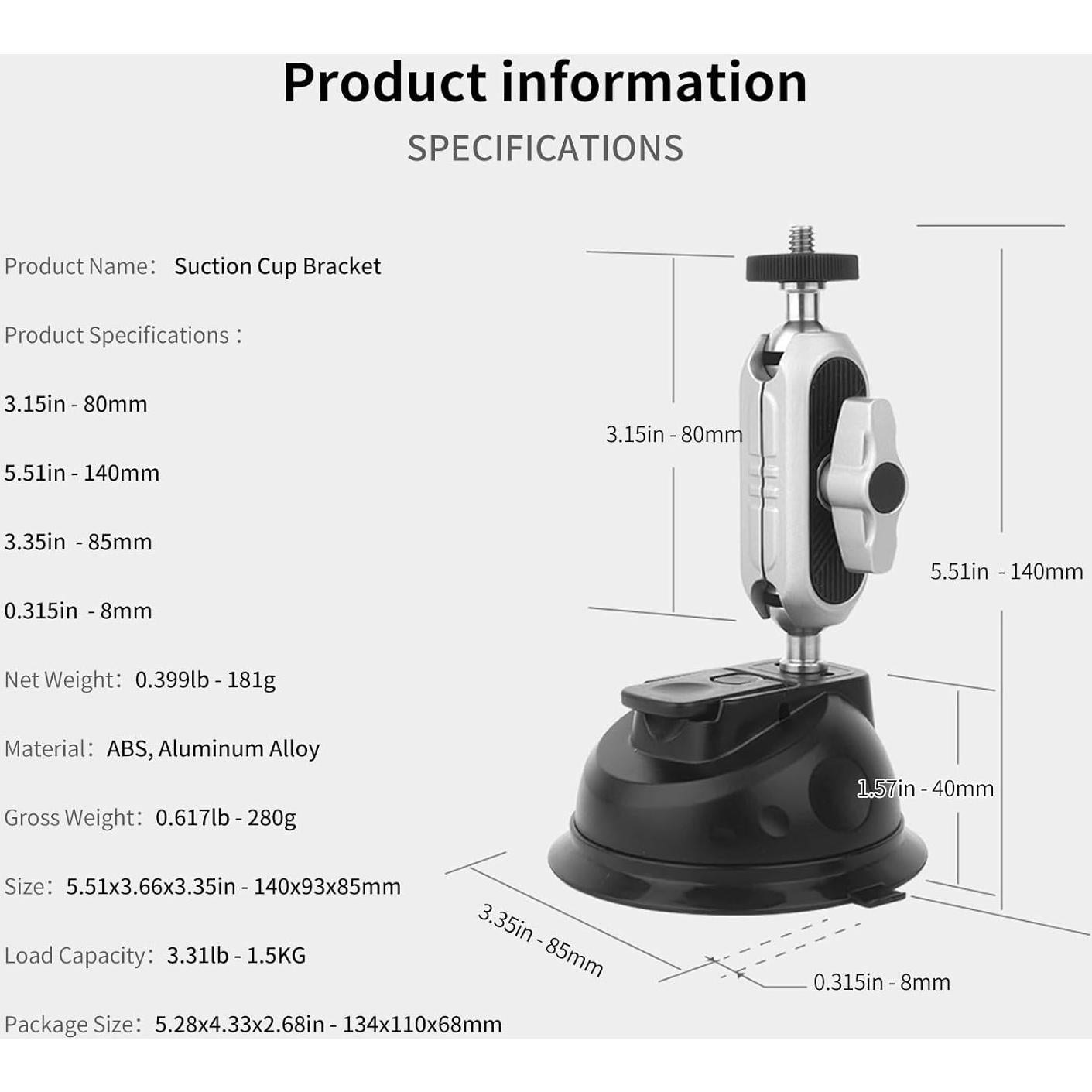 Soporte de Ventosa Universal Mechrig para Cámaras y Smartphones