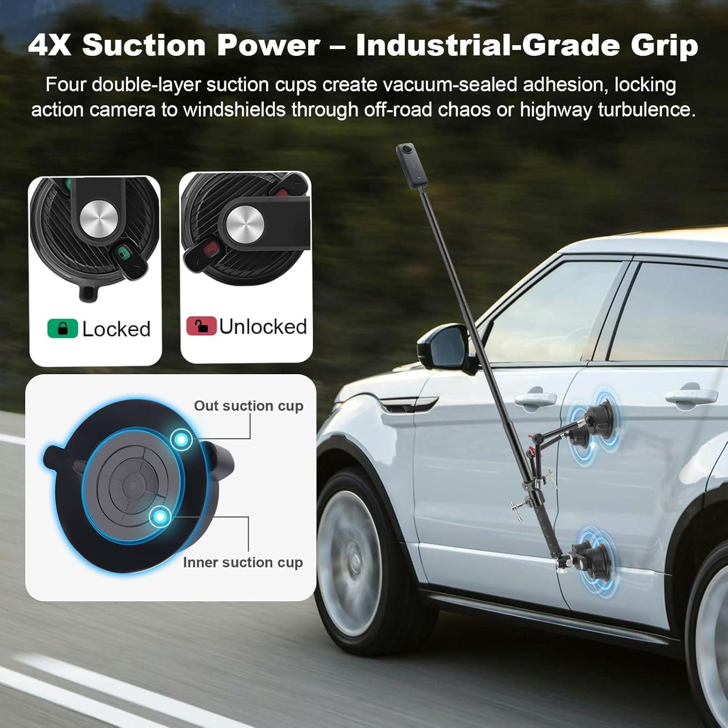 Kit de Montaje de Ventosa para Coche Mechrig SY025 - Soporte de Cámara de Acción