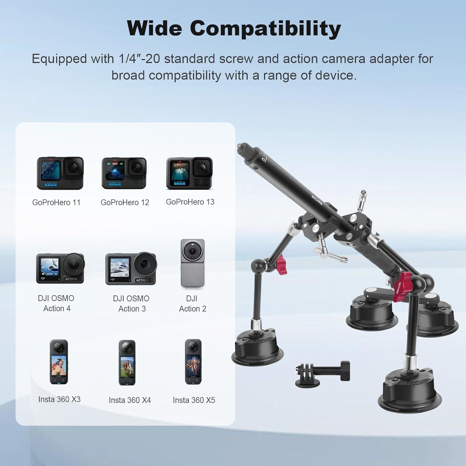 Kit de Montaje de Ventosa para Coche Mechrig SY025 - Soporte de Cámara de Acción