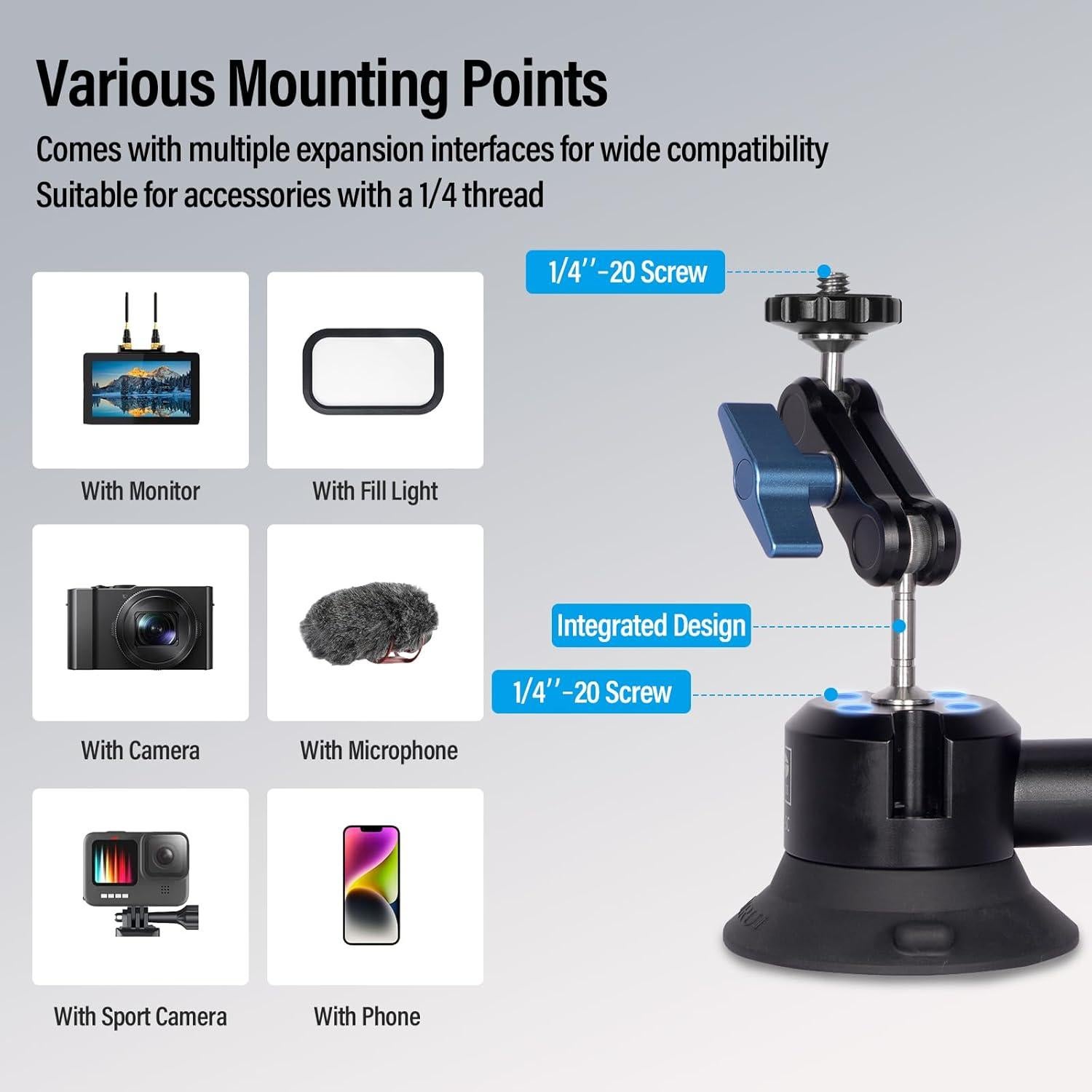 Soporte de Ventosa SIRUI MA-SC para Cámara y Teléfono 1.5kg
