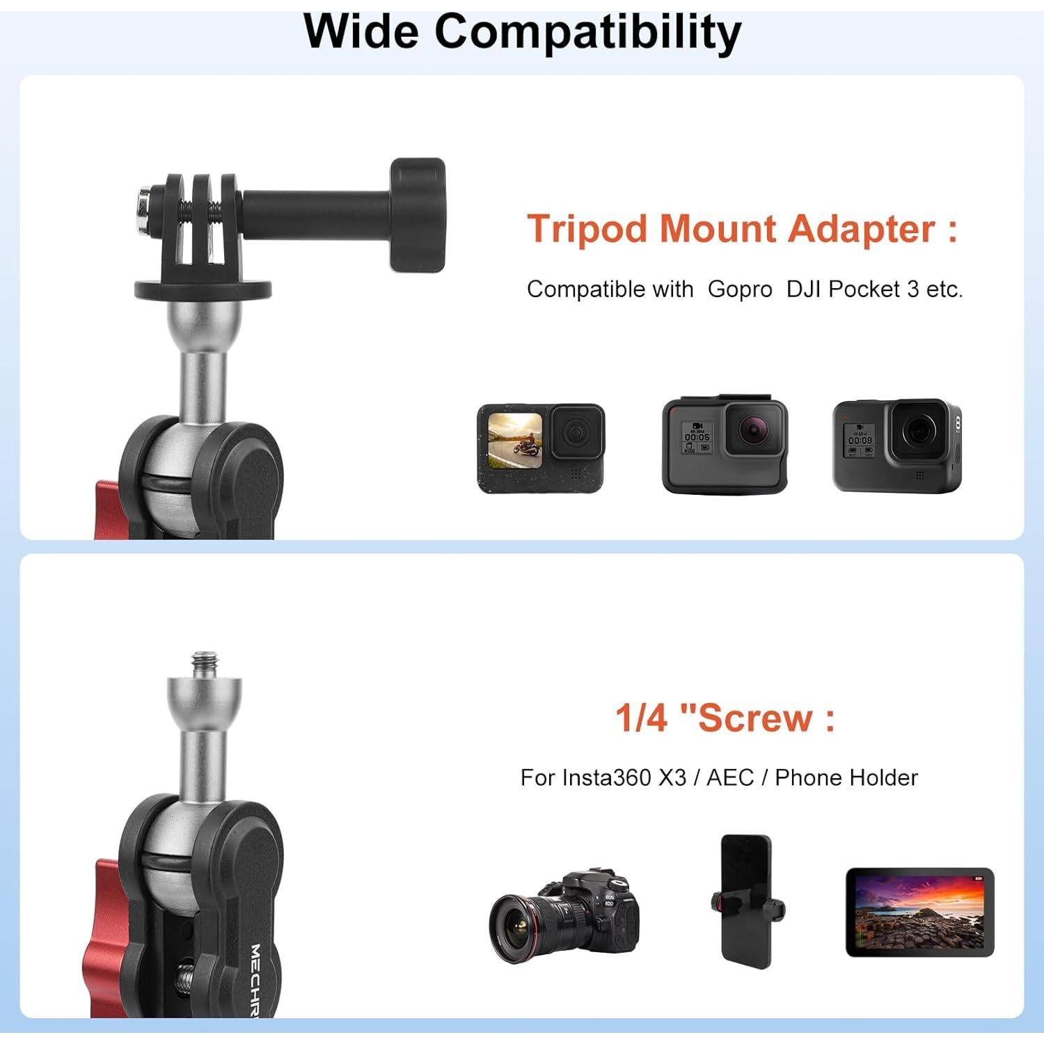 Kit de Montaje de Ventosa Mechrig con Mini Trípode y Soporte