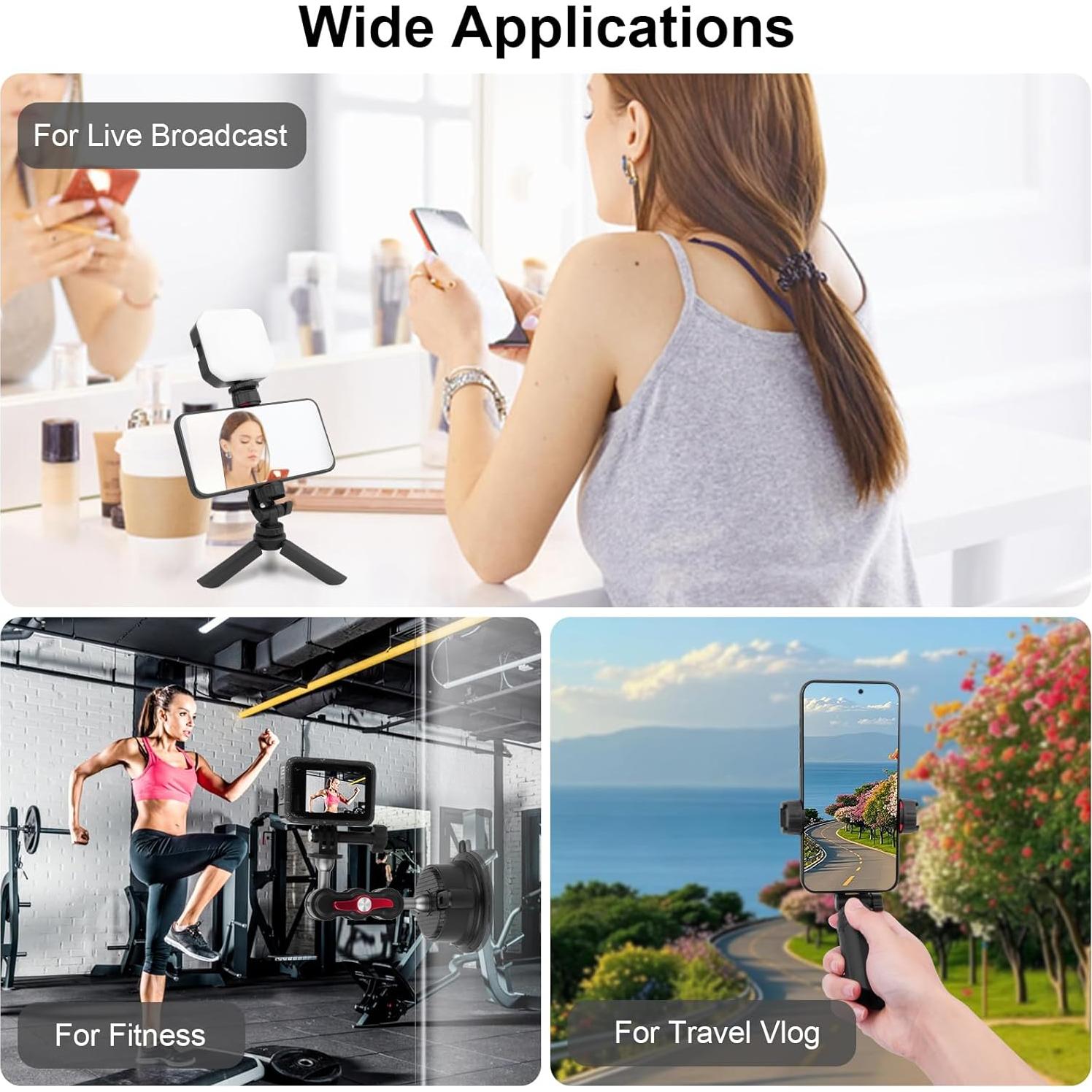 Kit de Montaje de Ventosa Mechrig con Mini Trípode y Soporte