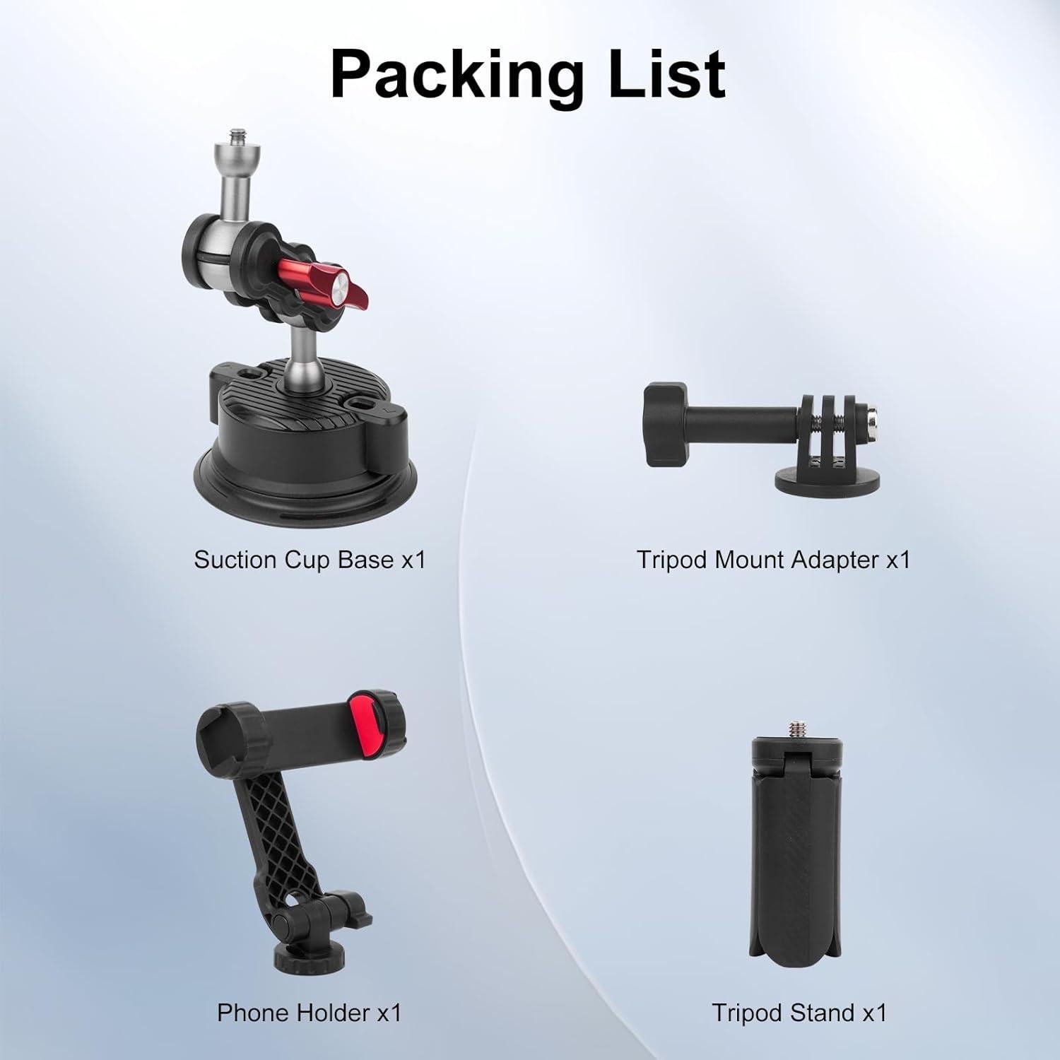 Kit de Montaje de Ventosa Mechrig con Mini Trípode y Soporte