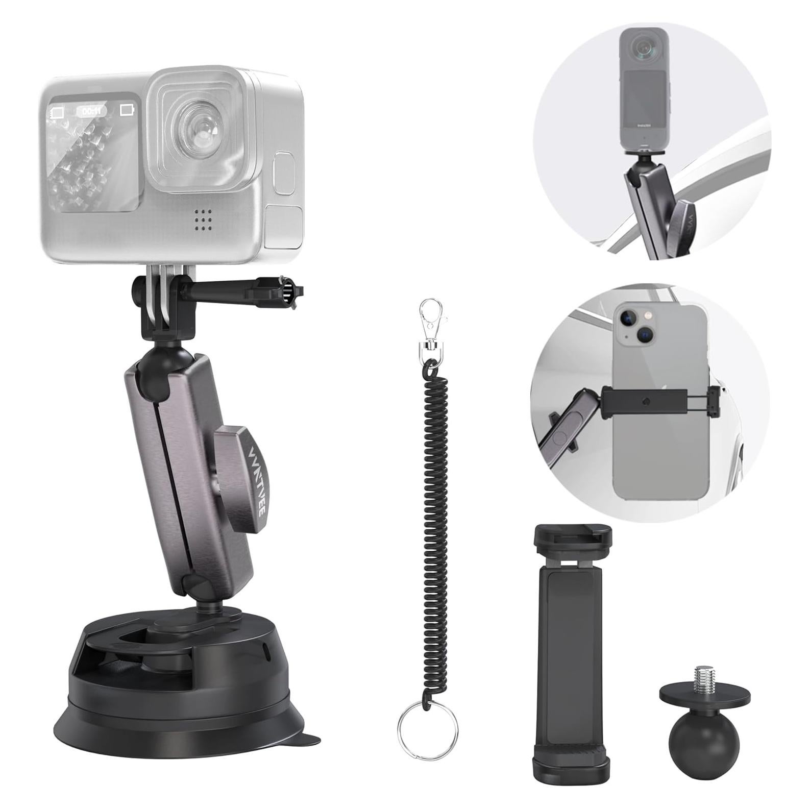 Soporte de Ventosa para Cámara y Teléfono VVNTVEE 360°