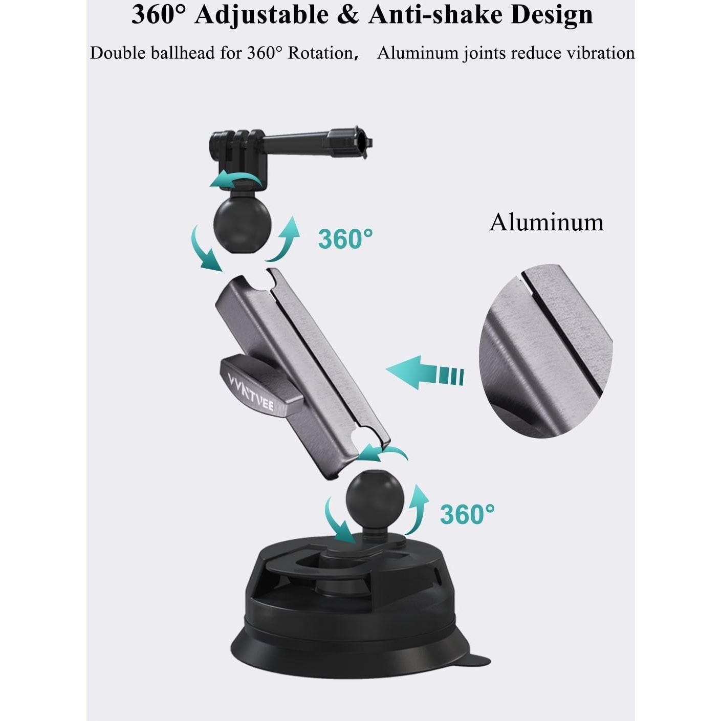 Soporte de Ventosa para Cámara y Teléfono VVNTVEE 360°