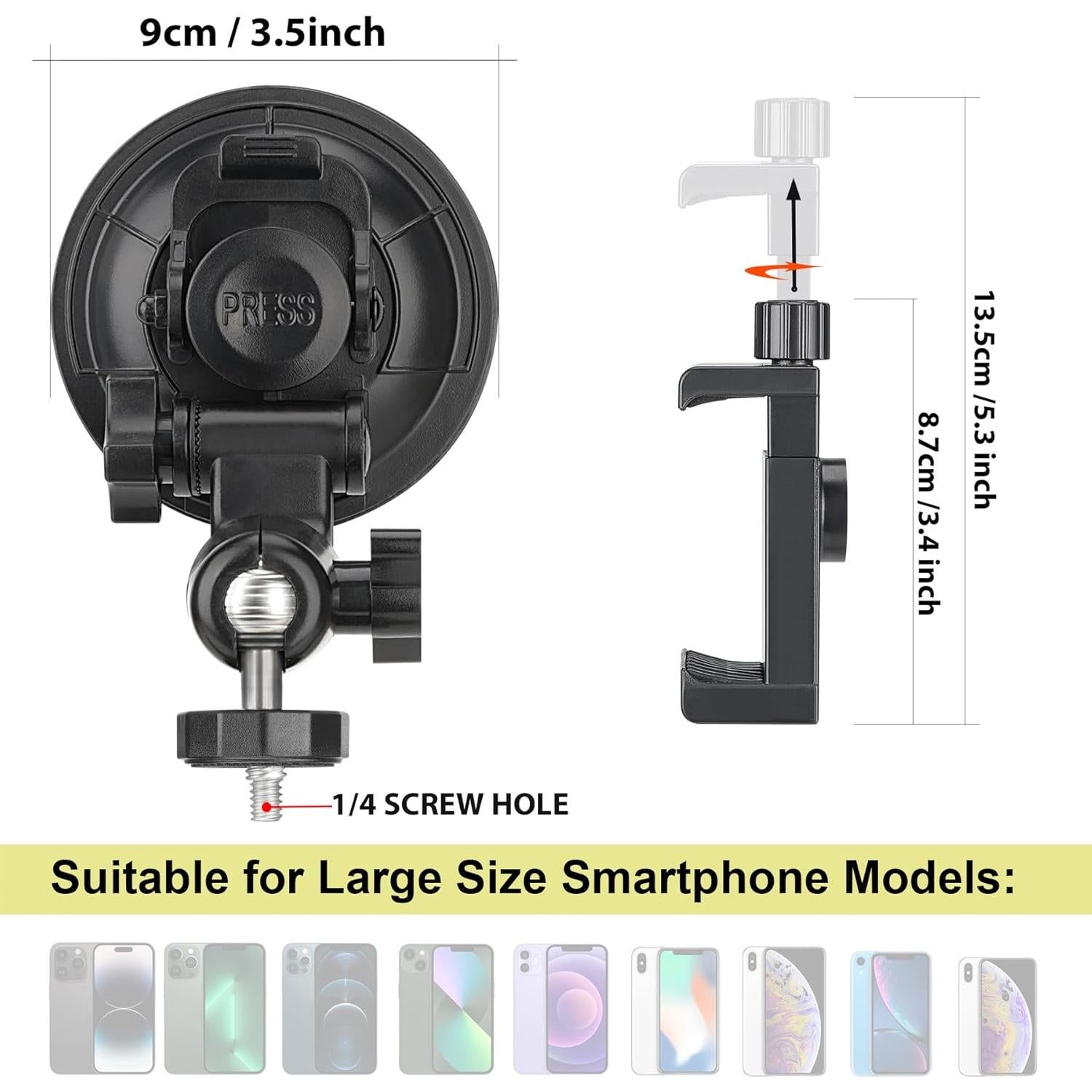 Soporte de Ventosa Fantaseal Hércules 90mm para Coche