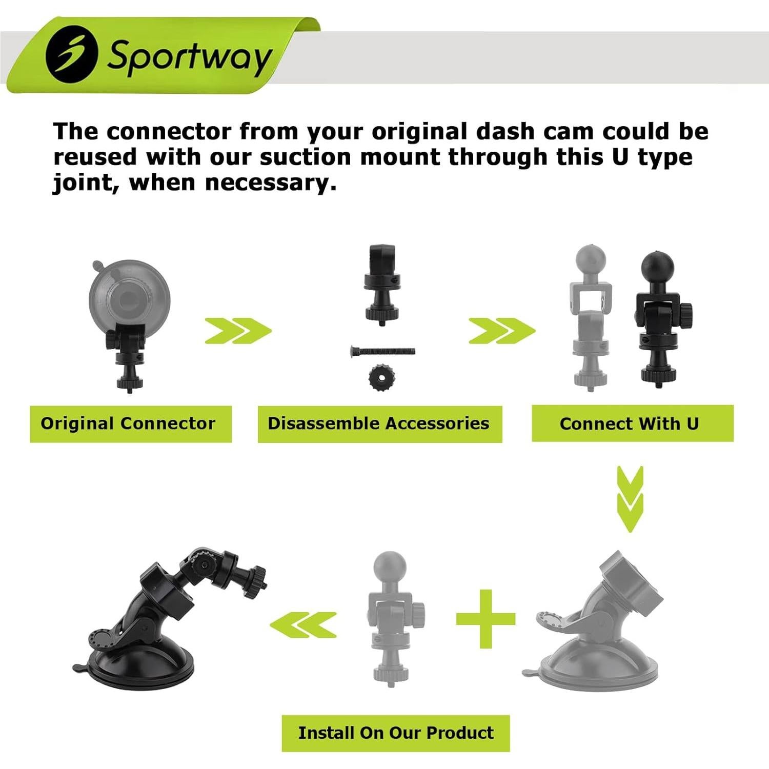 Soporte de Ventosa Sportway S20 para Cámara de Salpicadero
