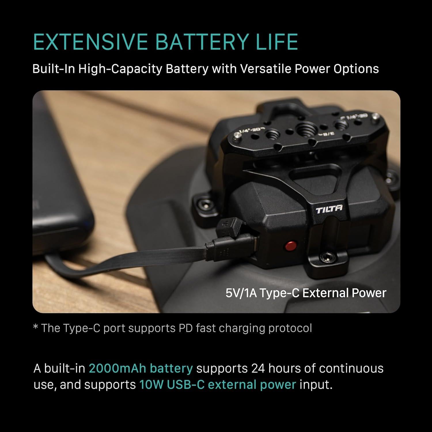 Ventosa Electrónica Tilta 4.5" con Soporte Universal y Carga Rápida