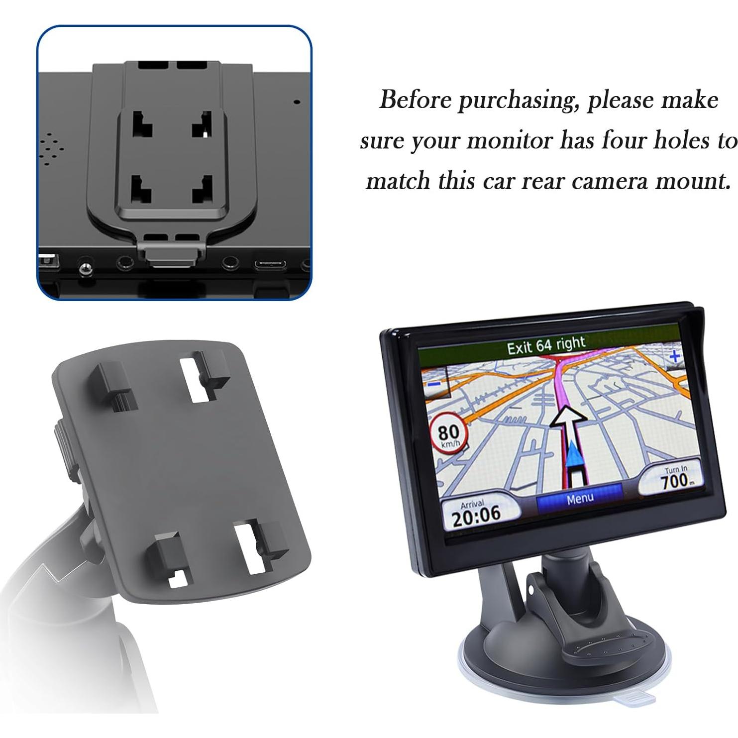 Soporte de Cámara de Coche YGDMD Ajustable 180° para GPS 4.3" y 5"