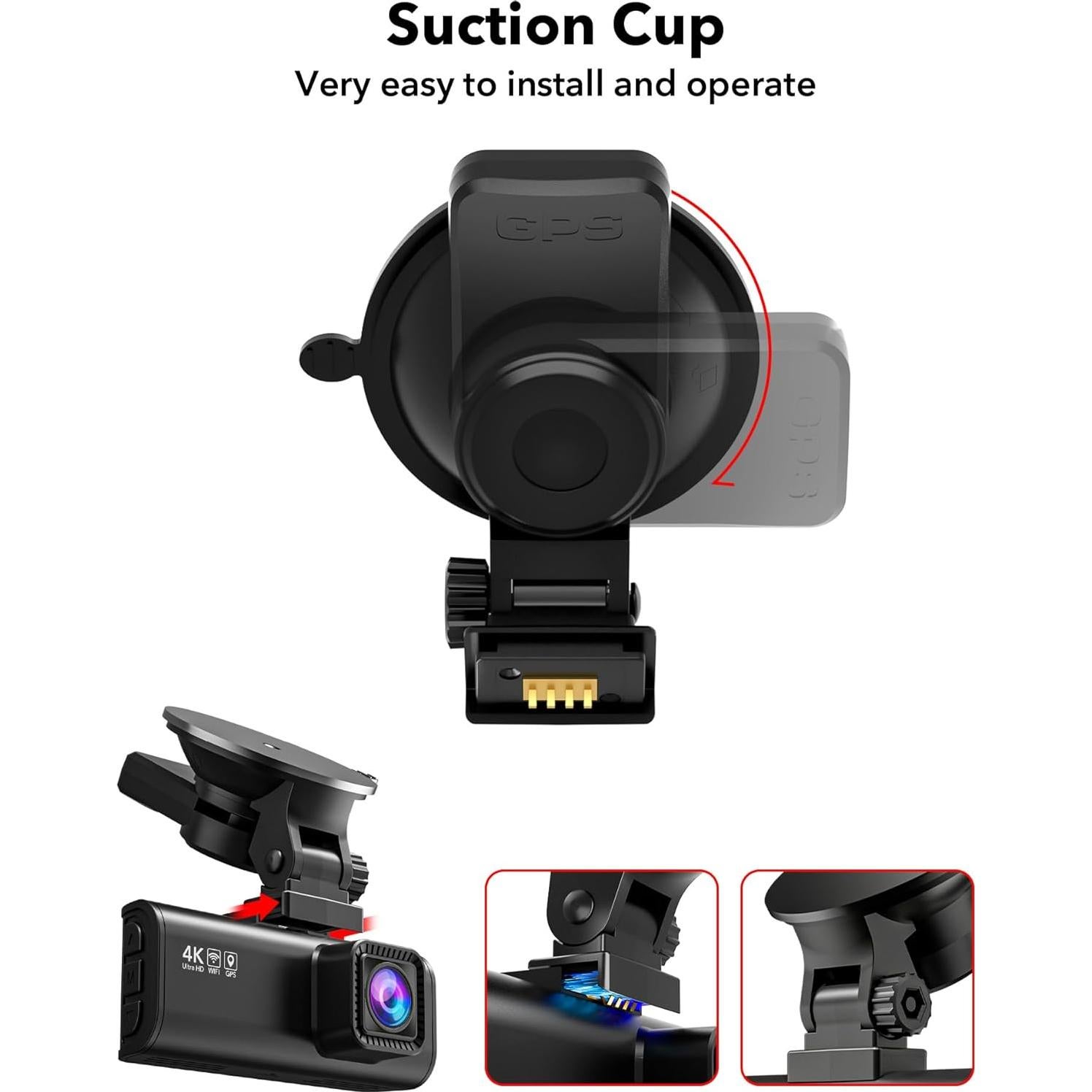 Soporte de Succión REDTIGER para Cámara Dash F7N con GPS