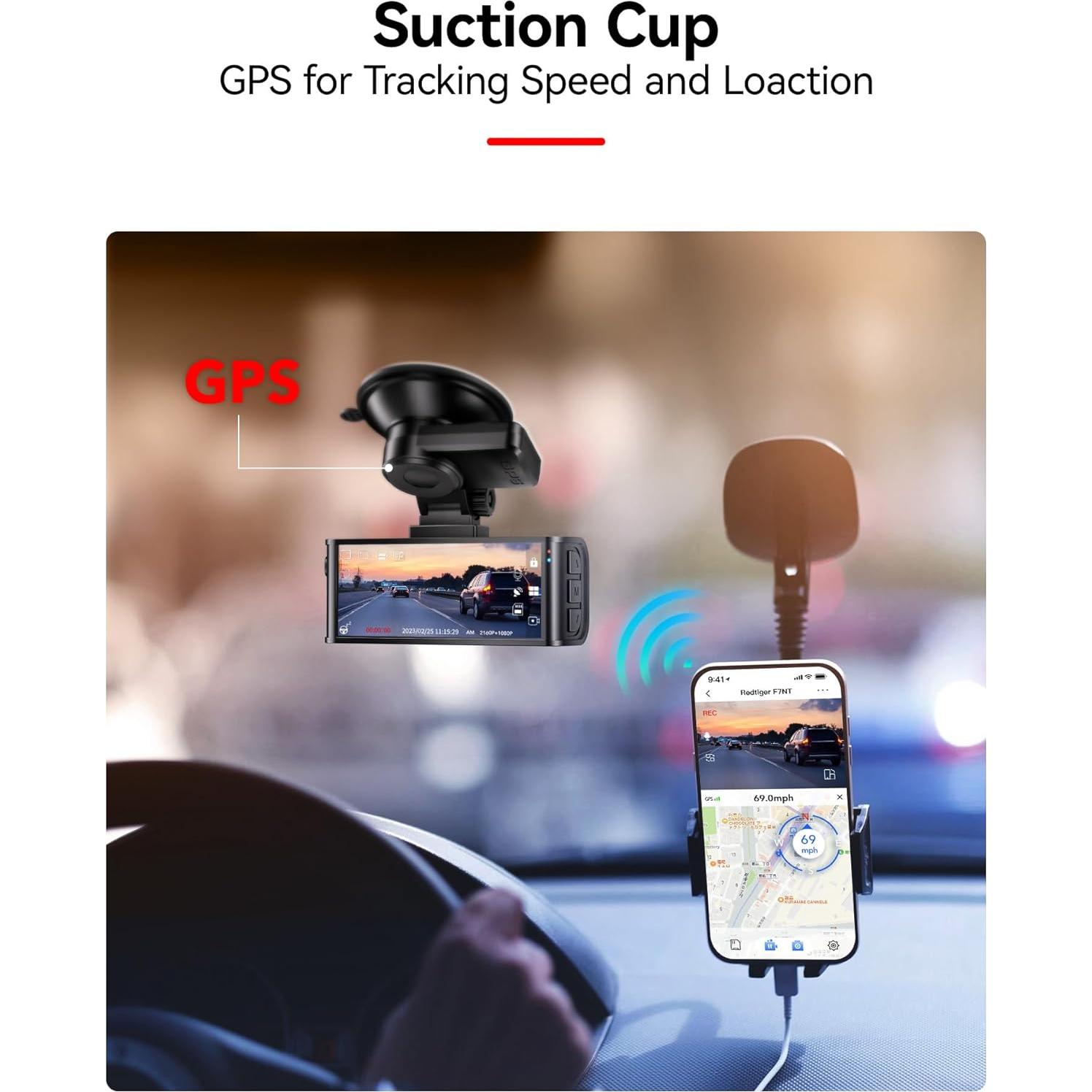 Soporte de Succión REDTIGER para Cámara Dash F7N con GPS