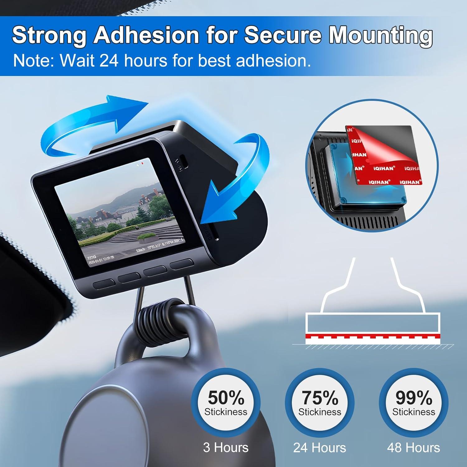 4 Almohadillas Adhesivas Doble Cara Pormkig para Cámara de Tablero