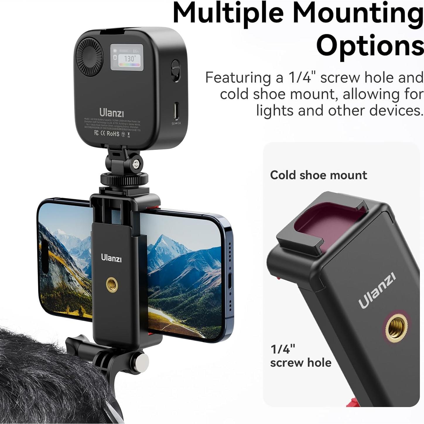 Kit de Montaje ULANZI para Teléfono y Cámara - Soporte Manos Libres
