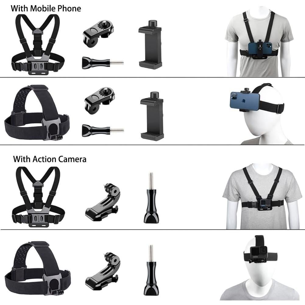 Kit de Arnés de Montaje en el Pecho TANSUO para Cámara y Smartphone