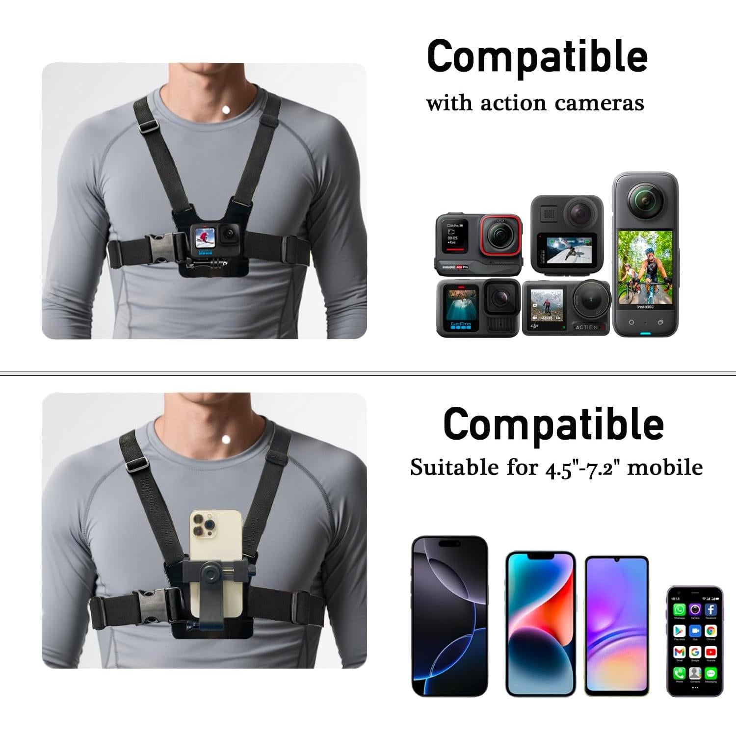 Soporte para Teléfono en el Pecho WLPREOE - Ajustable para iPhone 16 Pro Max y Más