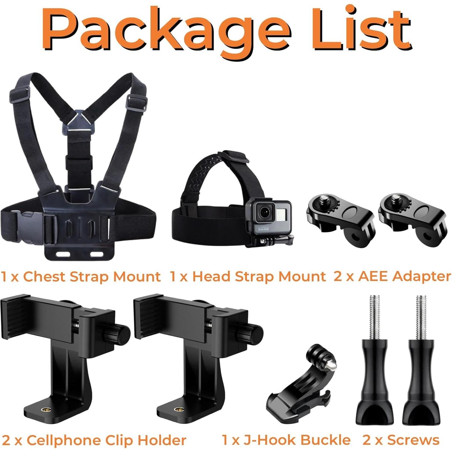 Kit de Soporte para VLOG y POV KUANVE - Arnés Pecho y Cabeza