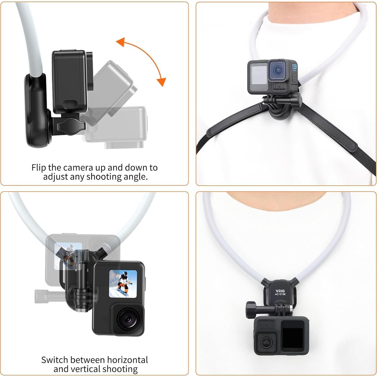 Soporte de Cuello VRIG AC-01 SE para Cámara de Acción