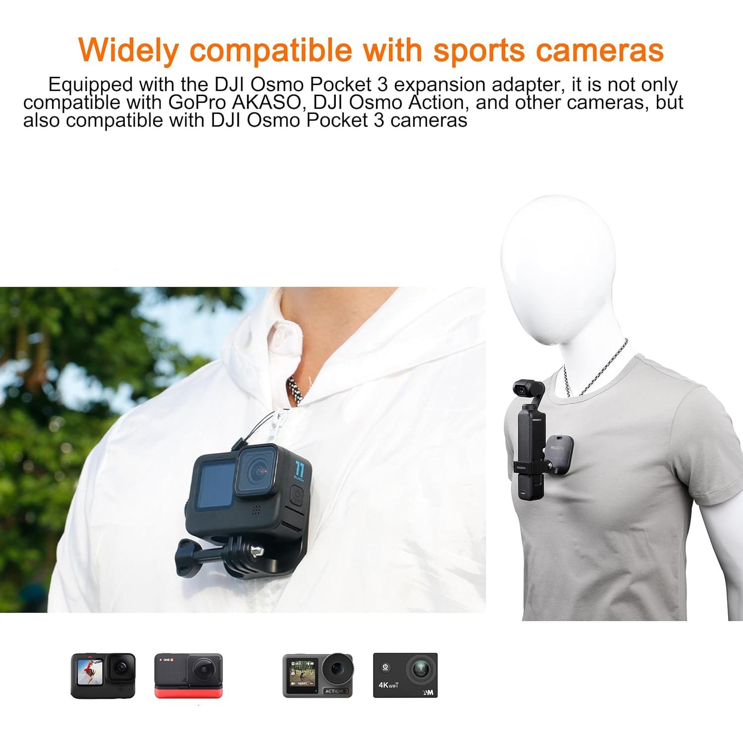 Soporte Magnético Multifuncional PellKing para DJI Osmo Pocket 3 y GoPro