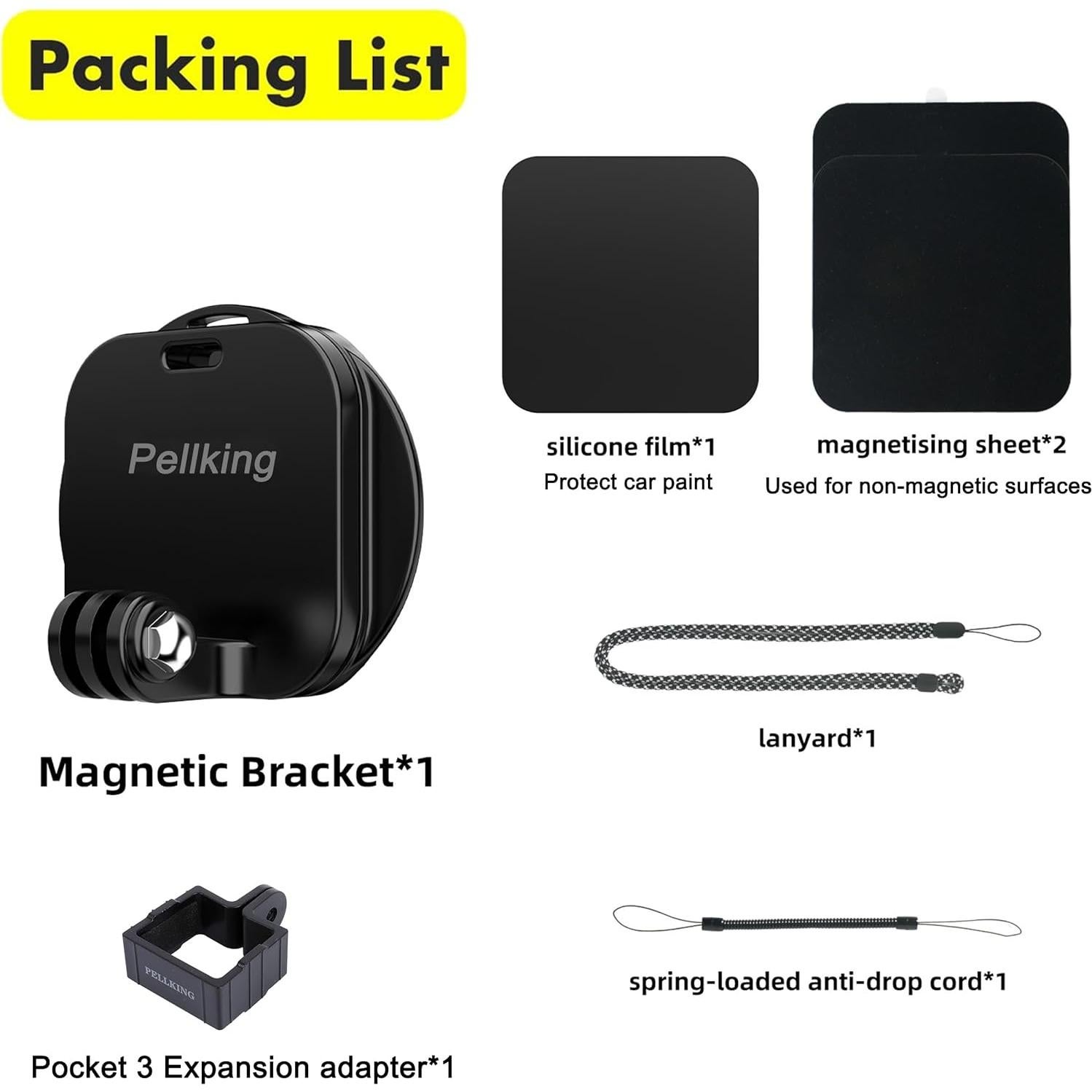 Soporte Magnético Multifuncional PellKing para DJI Osmo Pocket 3 y GoPro