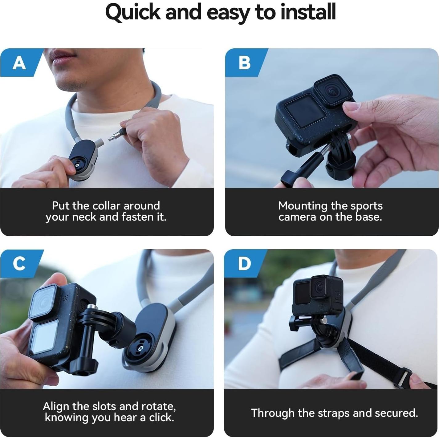 Soporte de Cuello AFAITH Max para GoPro y Teléfonos Móviles