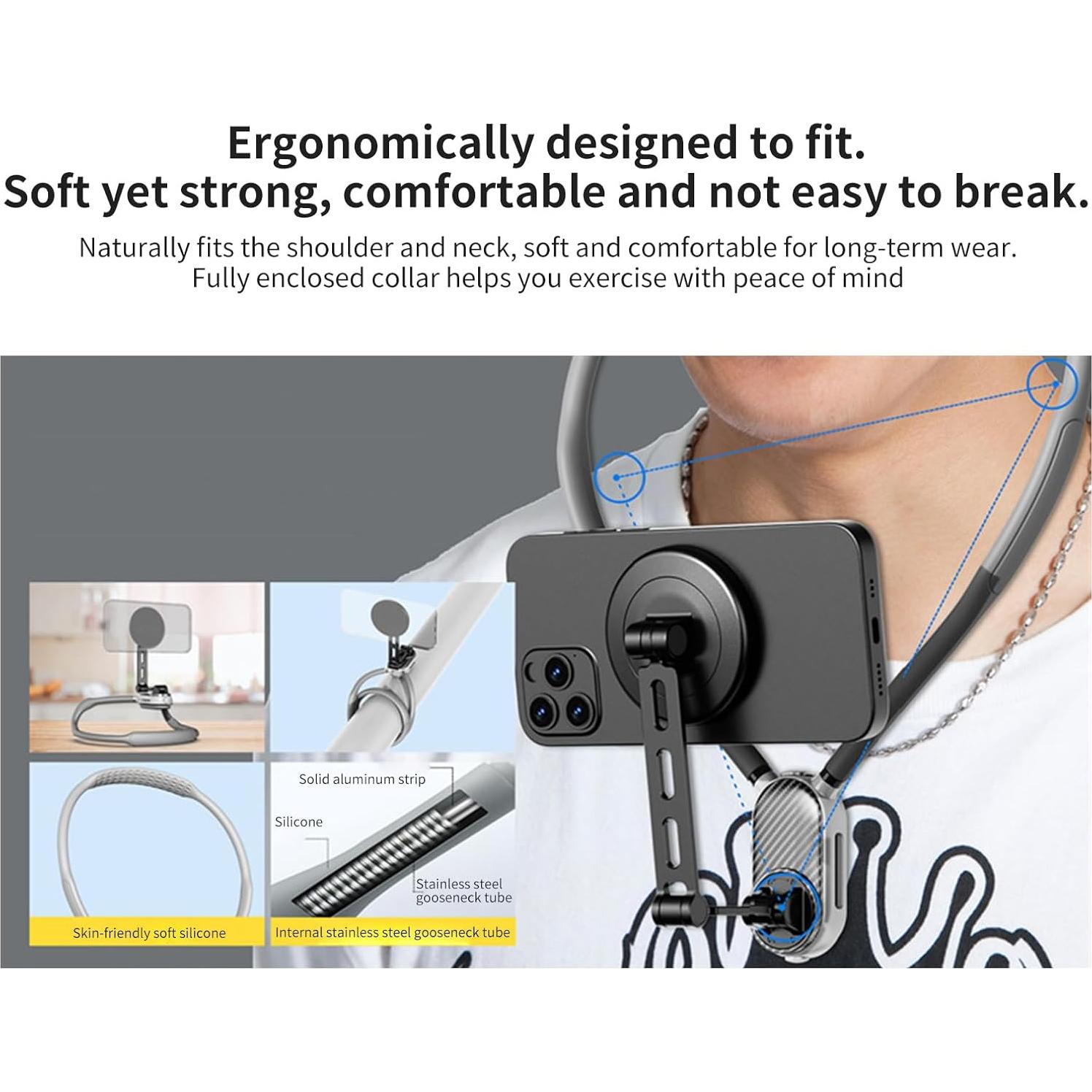 Soporte Magnético para Cuello Mechrig para Smartphones - Manos Libres