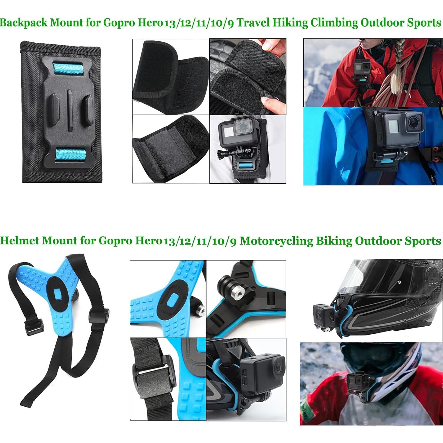 Kit de Accesorios para GoPro Hero 13/12/11/10/9 - Estuche Impermeable 40m