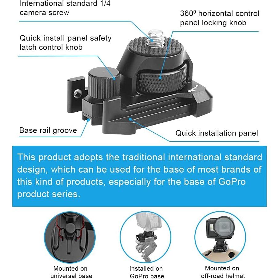 Soporte de Casco Aluminio 360° Forevercam para GoPro Hero