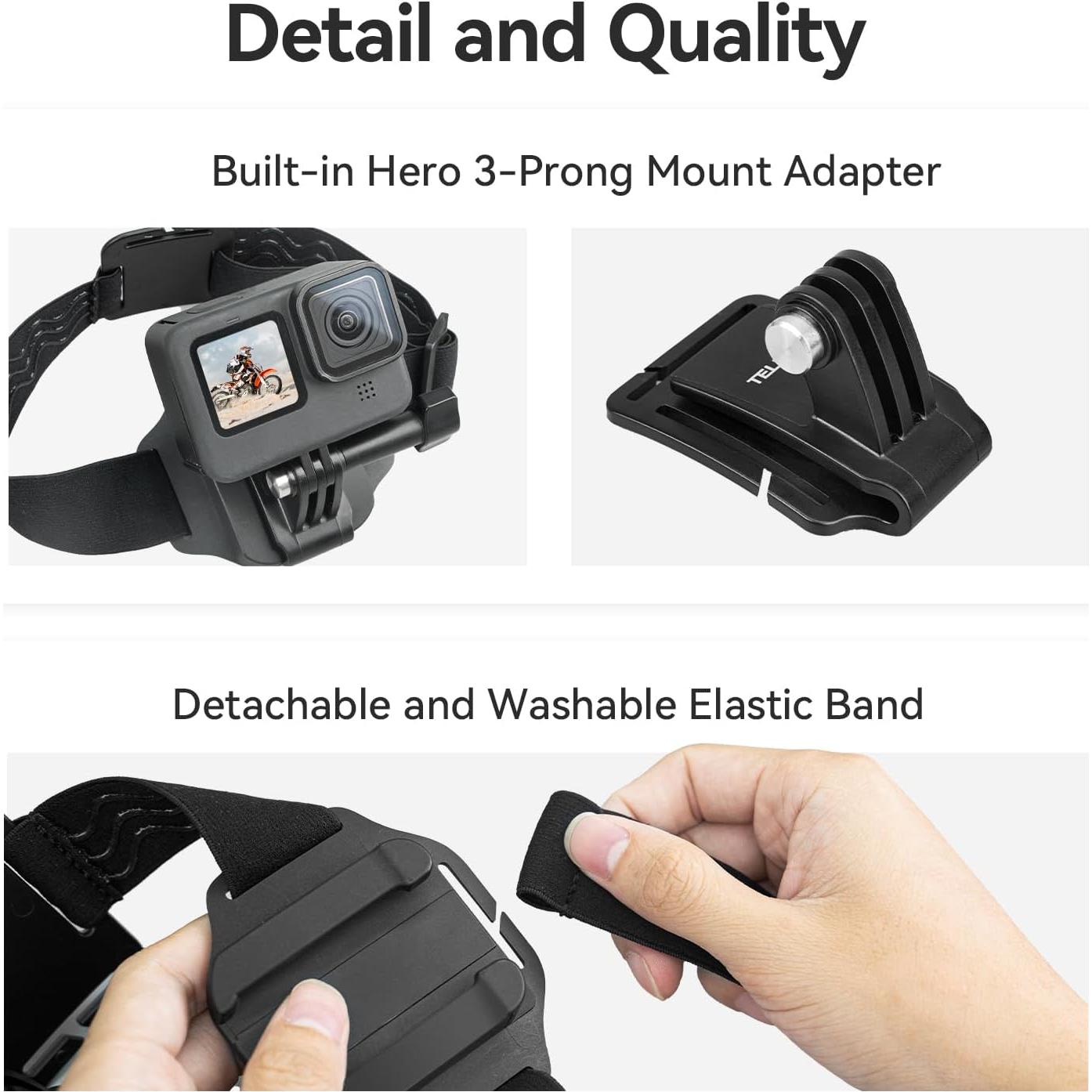 Soporte de Cabeza Adaptom QHM-001 para Teléfonos y GoPro