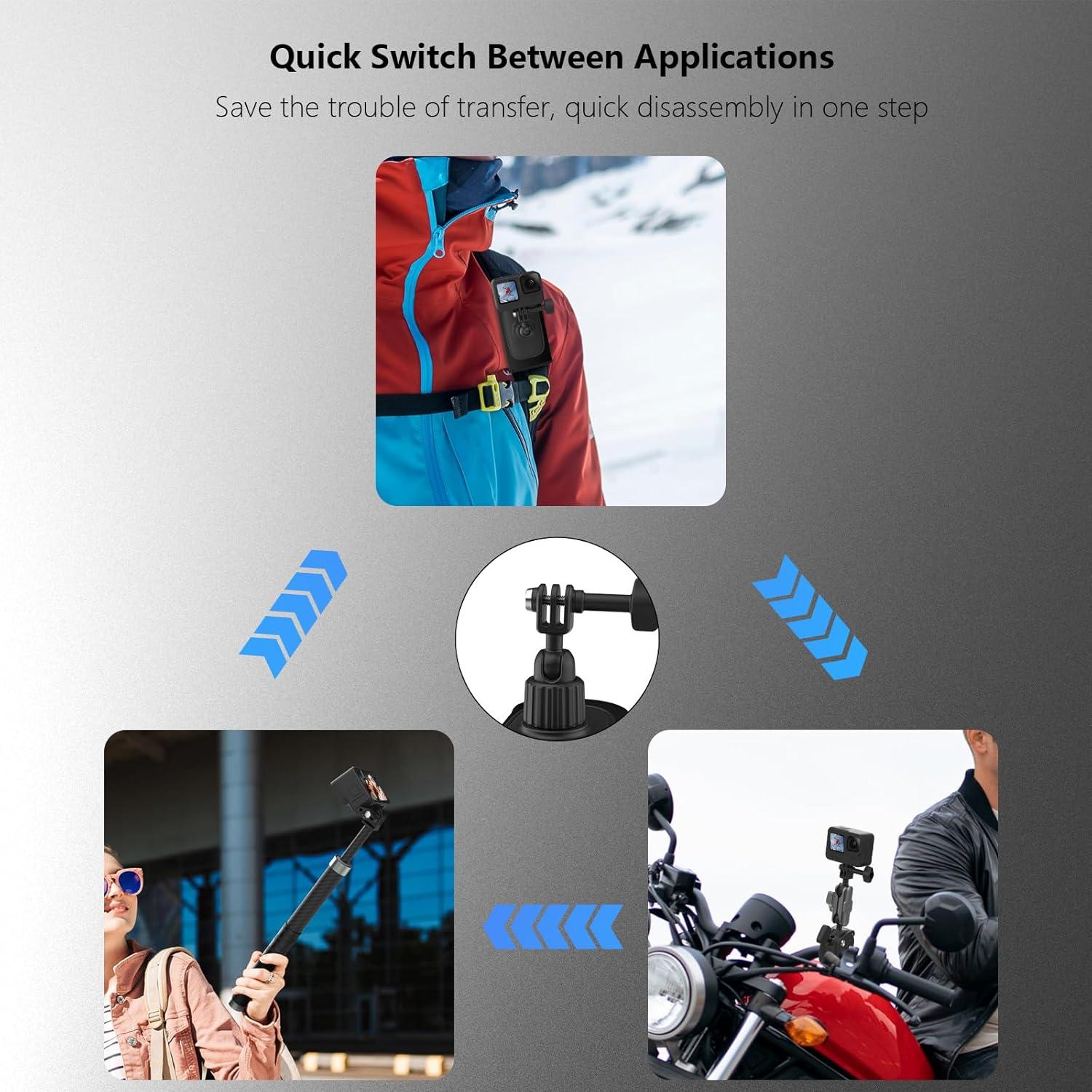 Soporte de Mochila NEOSOU 360° para GoPro e Insta360