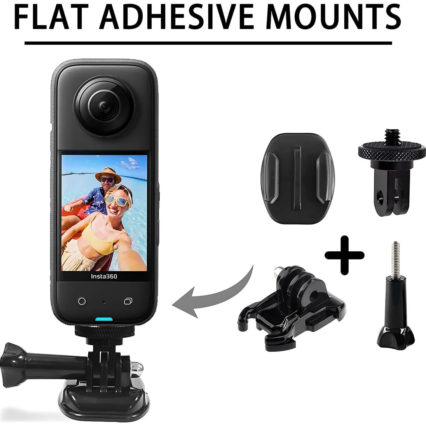 Soporte Adhesivo Flexible SRUIM para Casco - Compatible con Insta 360 y GoPro