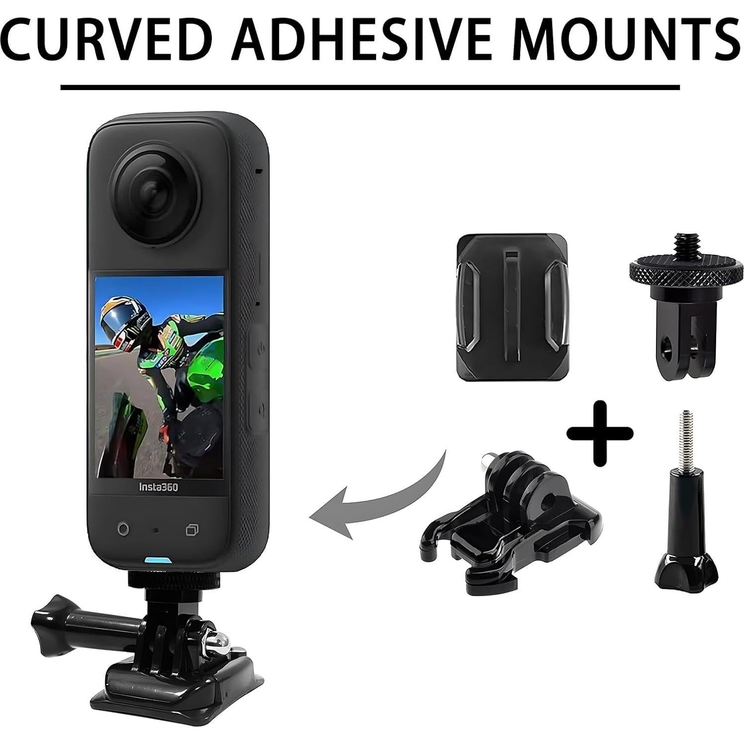Soporte Adhesivo Flexible SRUIM para Casco - Compatible con Insta 360 y GoPro