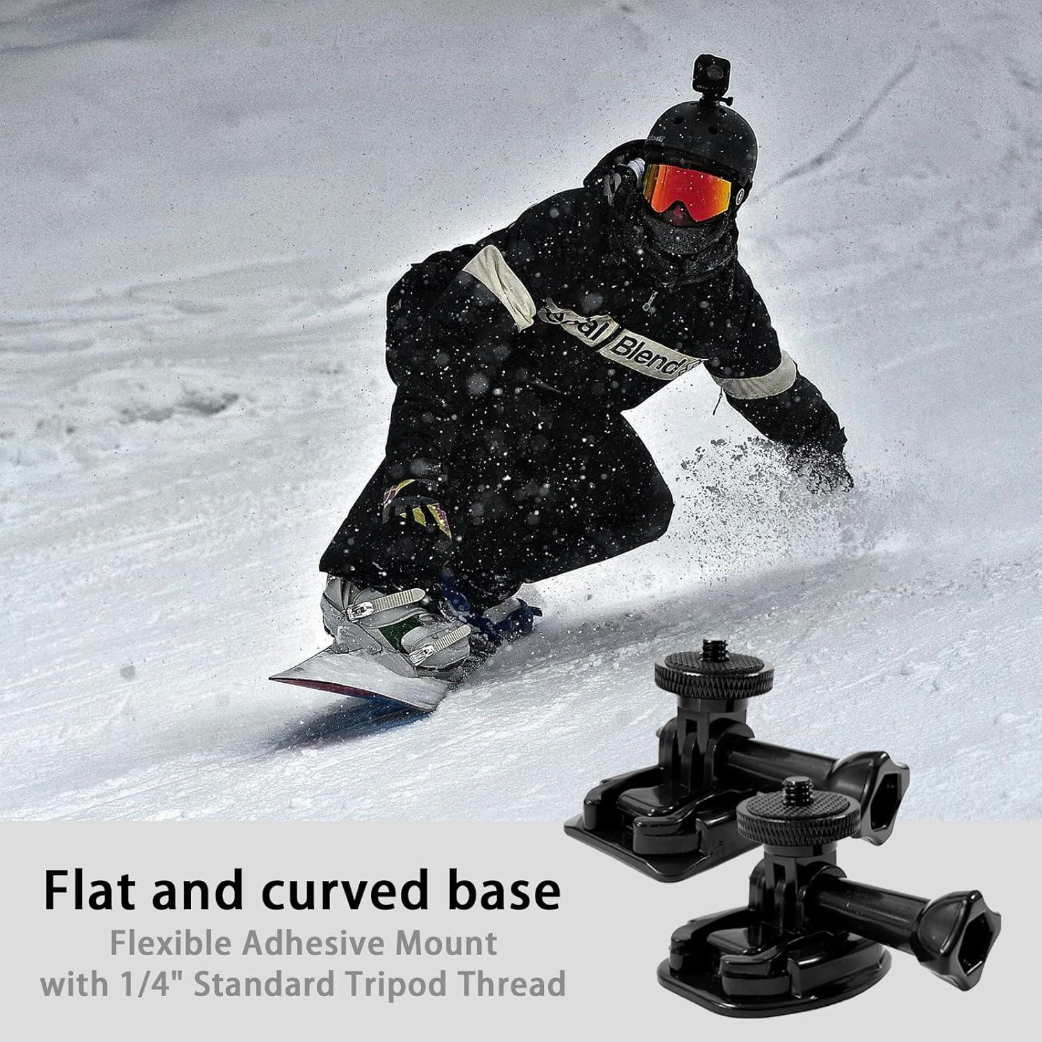 Soporte Adhesivo Flexible SRUIM para Casco - Compatible con Insta 360 y GoPro