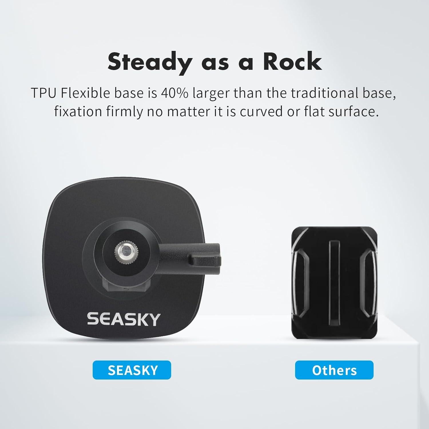 Soporte Adhesivo Flexible SEASKY A2 para Casco - 2 Pack