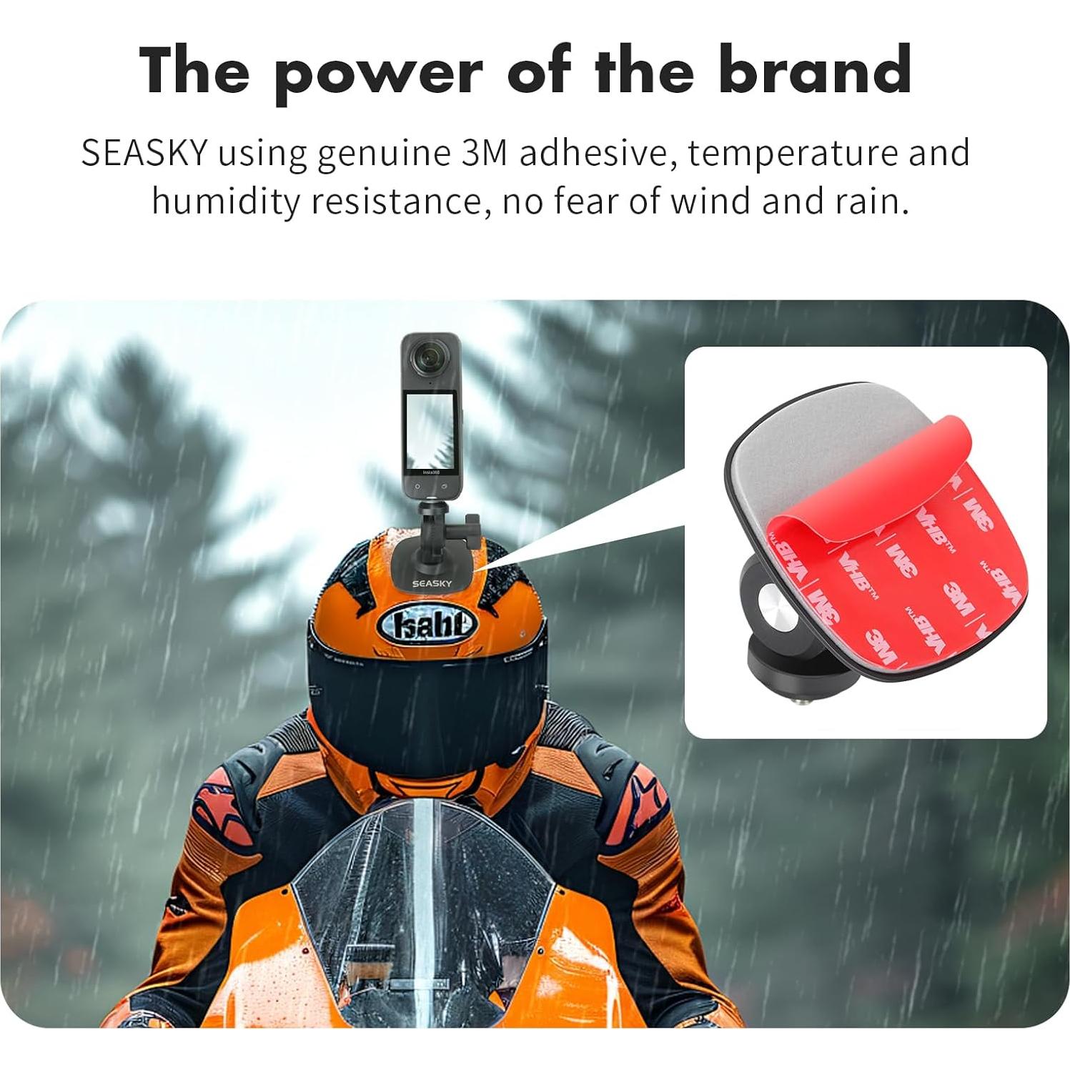 Soporte Adhesivo Flexible SEASKY A2 para Casco - 2 Pack