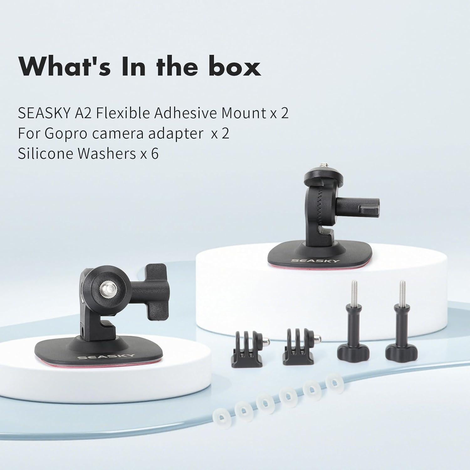 Soporte Adhesivo Flexible SEASKY A2 para Casco - 2 Pack