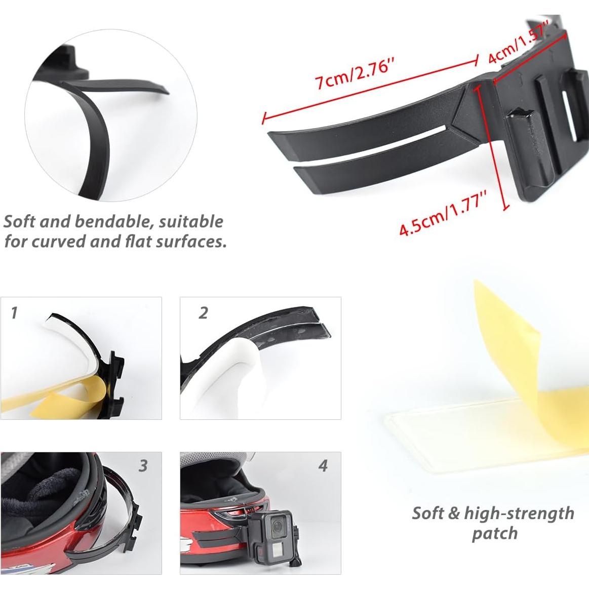 Soporte de Barbilla Akeipho para Casco de Motocicleta con Adhesivos