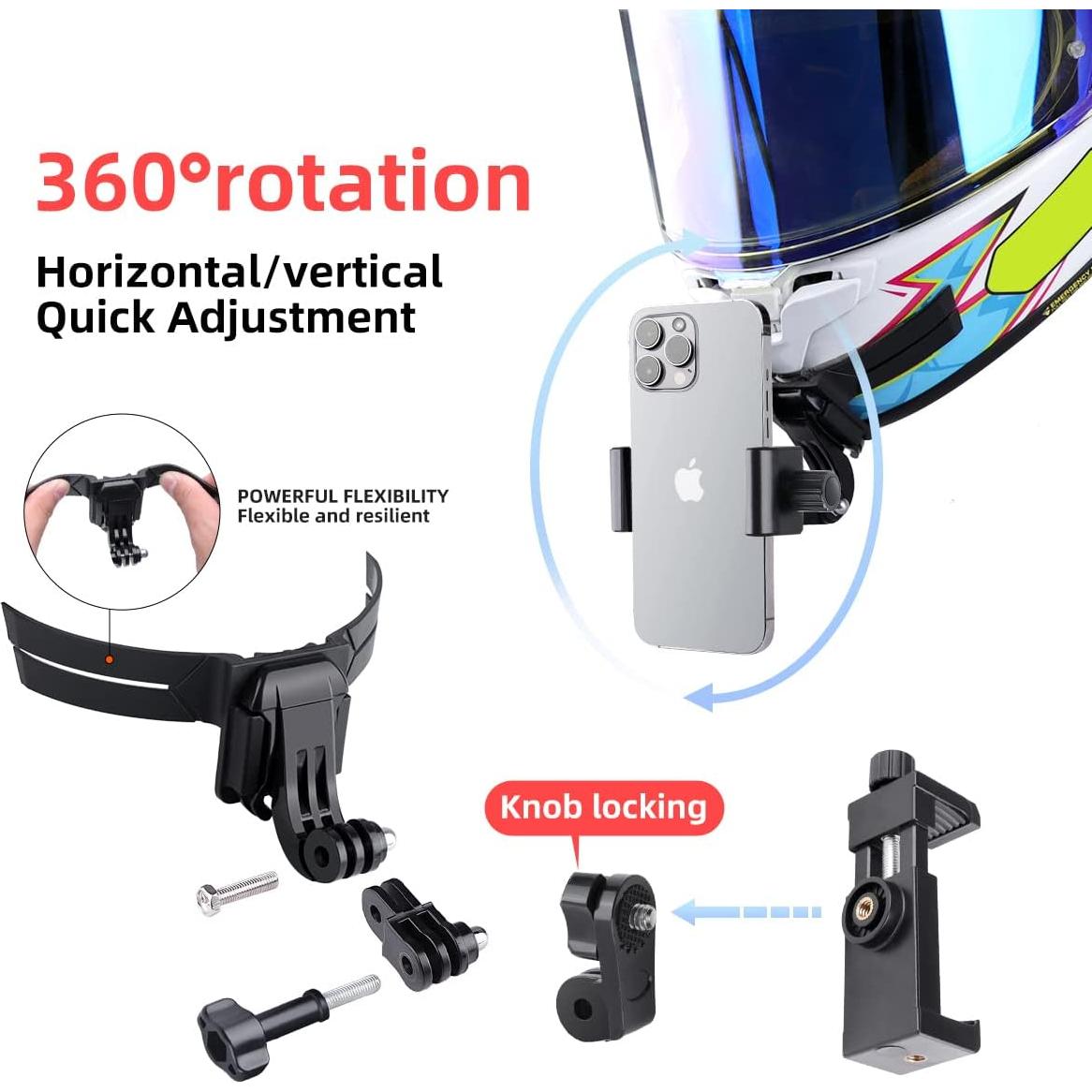 Kit de Montaje en Barbilla para Casco elinigo - Compatible GoPro