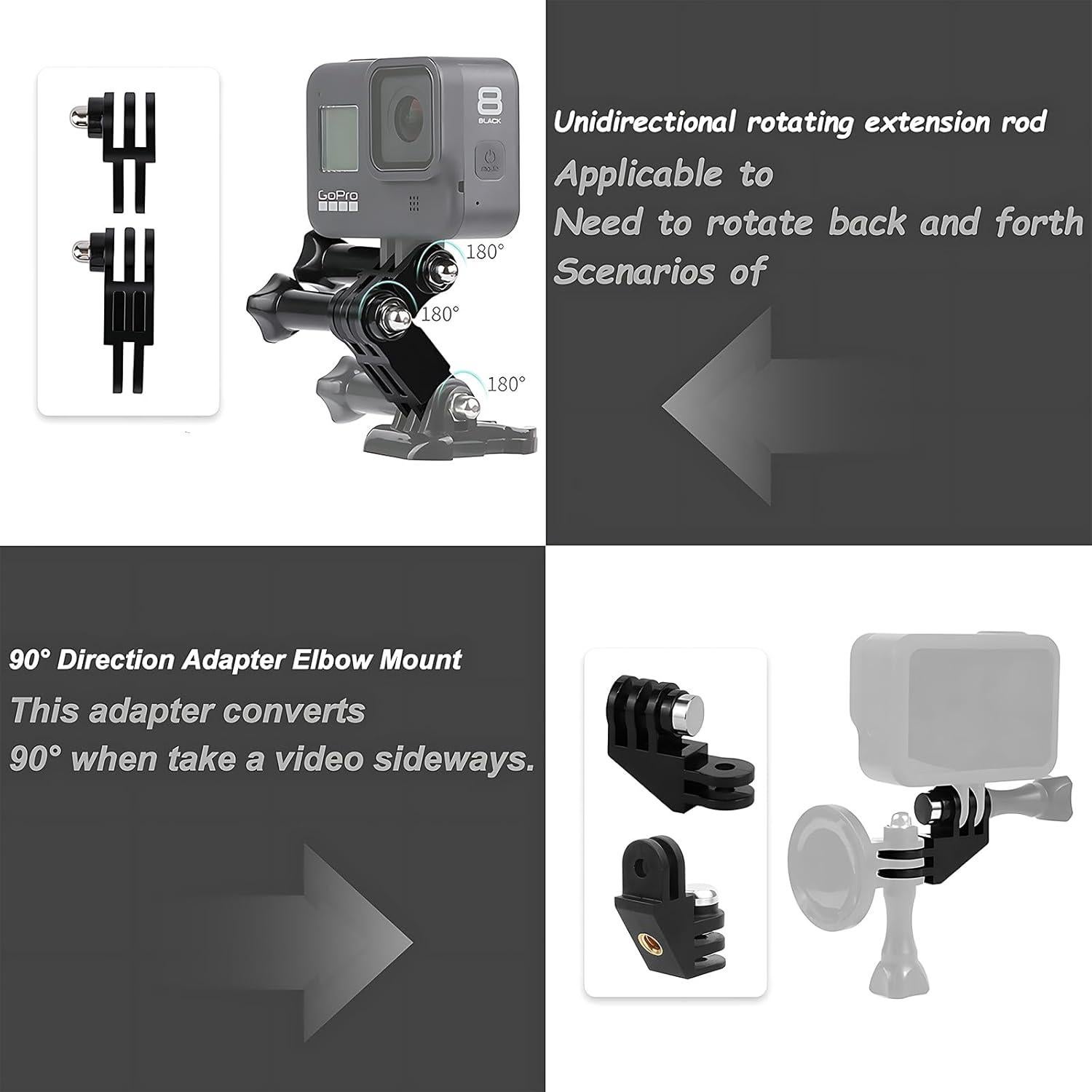 Kit de Montaje para Casco de Motocicleta SRUIM - GoPro, DJI, Insta360