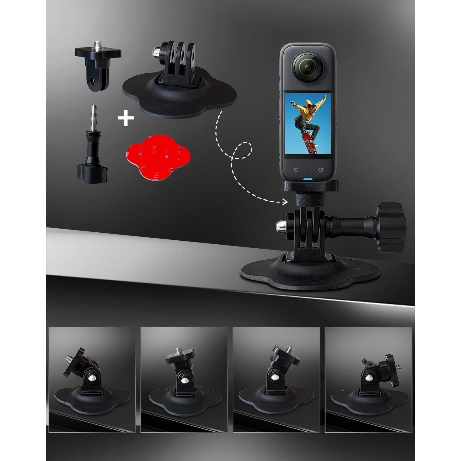 Soporte Adhesivo Flexible HERSAUL para GoPro Hero 8-13 e Insta360