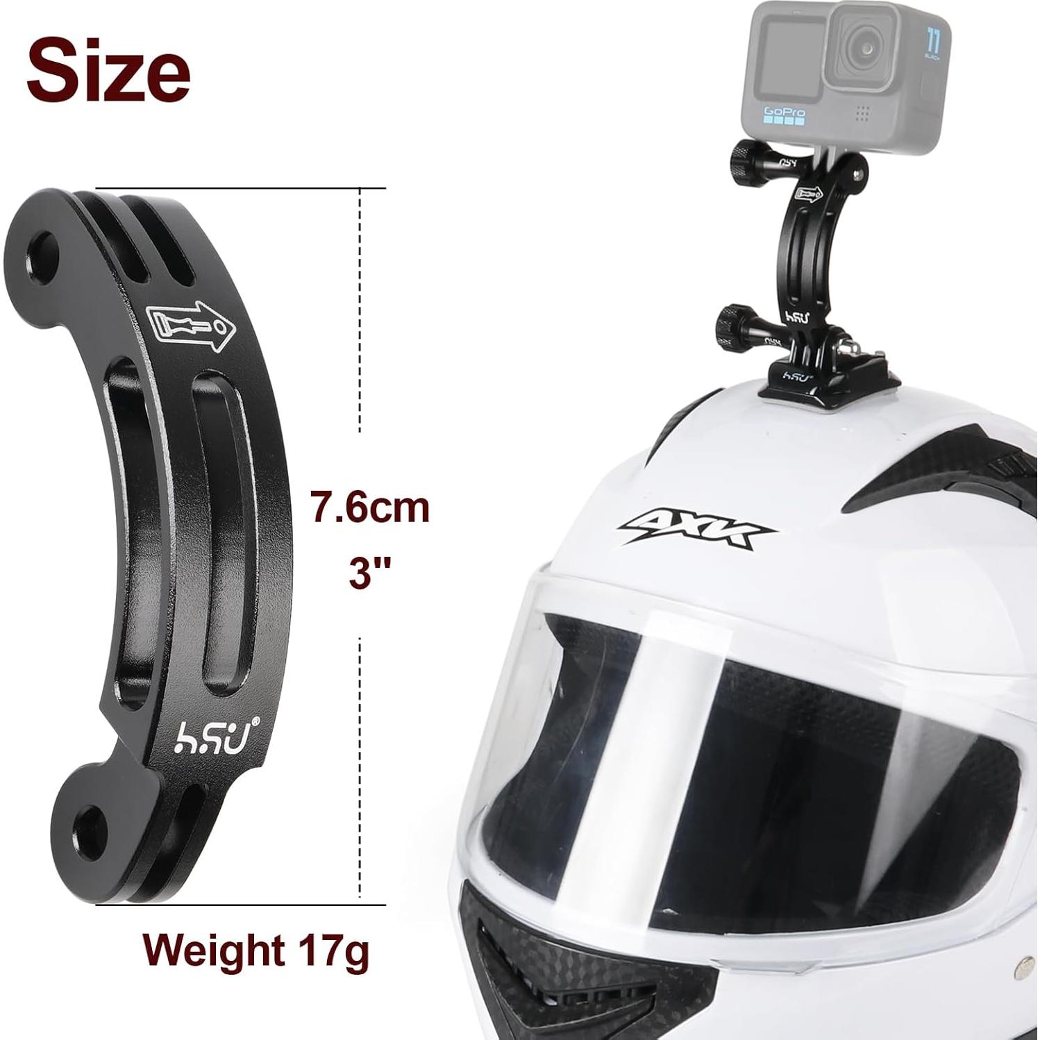 Brazo de Extensión Curvado HSU para Cámaras de Acción - Negro