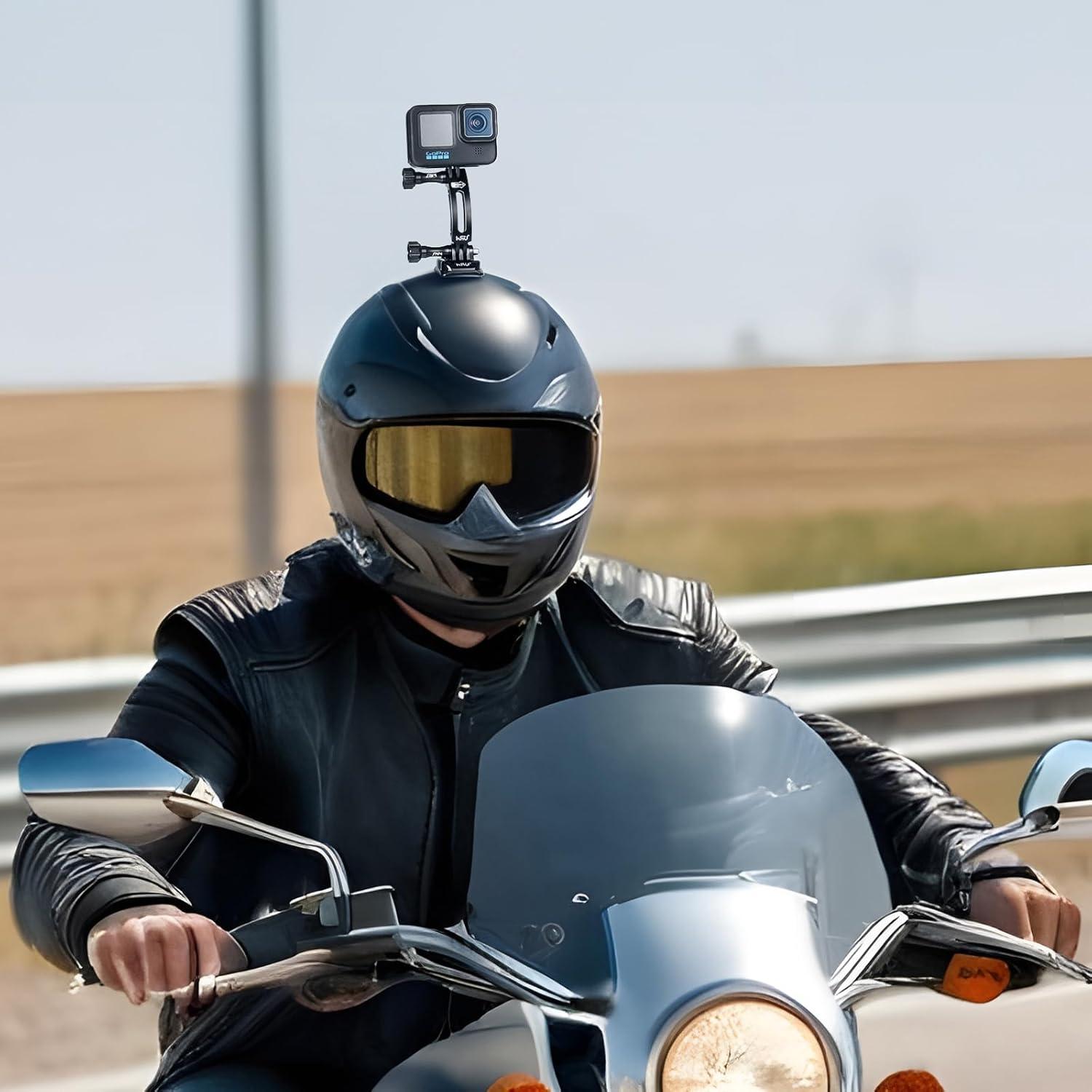 Brazo de Extensión Curvado HSU para Cámaras de Acción - Negro