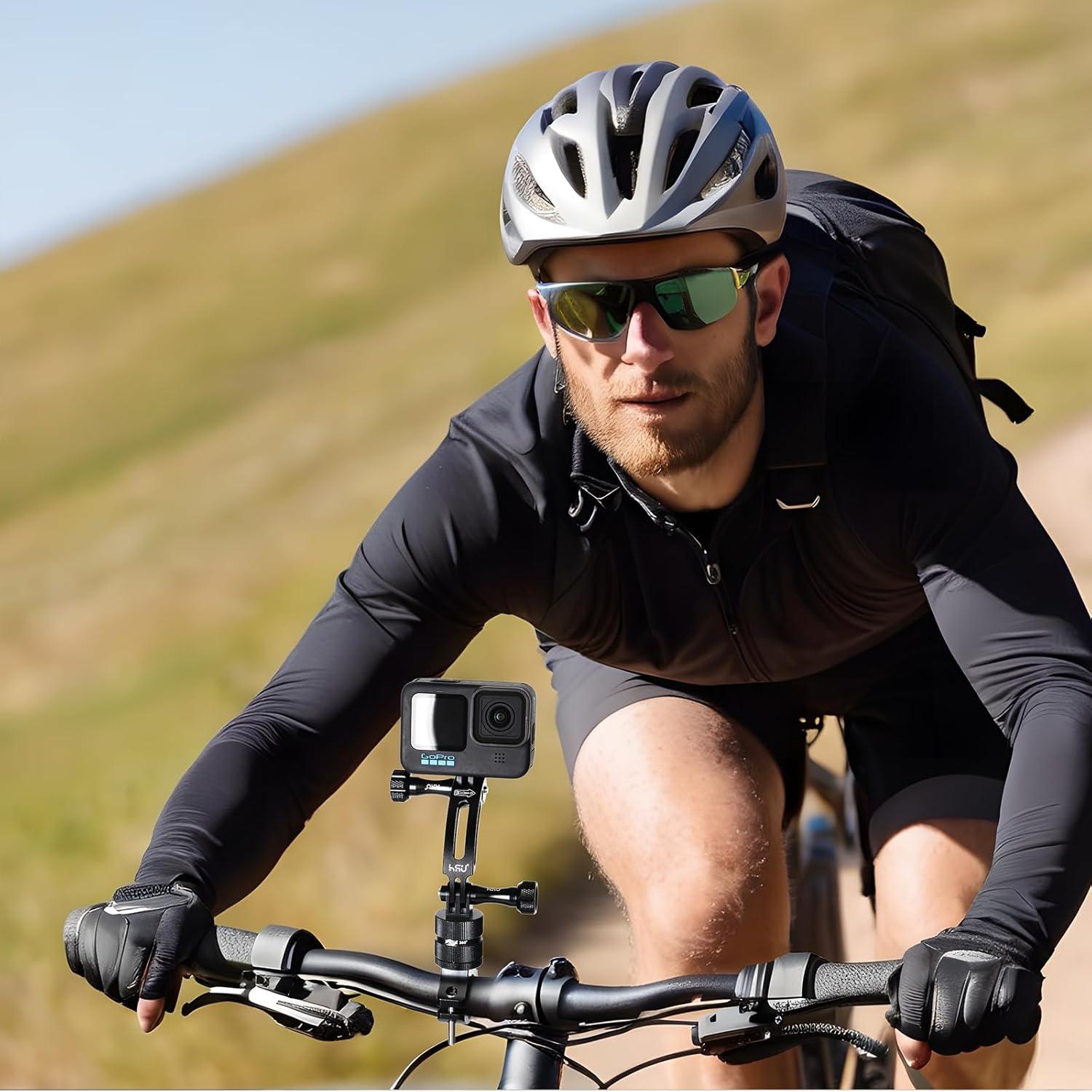 Brazo de Extensión Curvado HSU para Cámaras de Acción - Negro