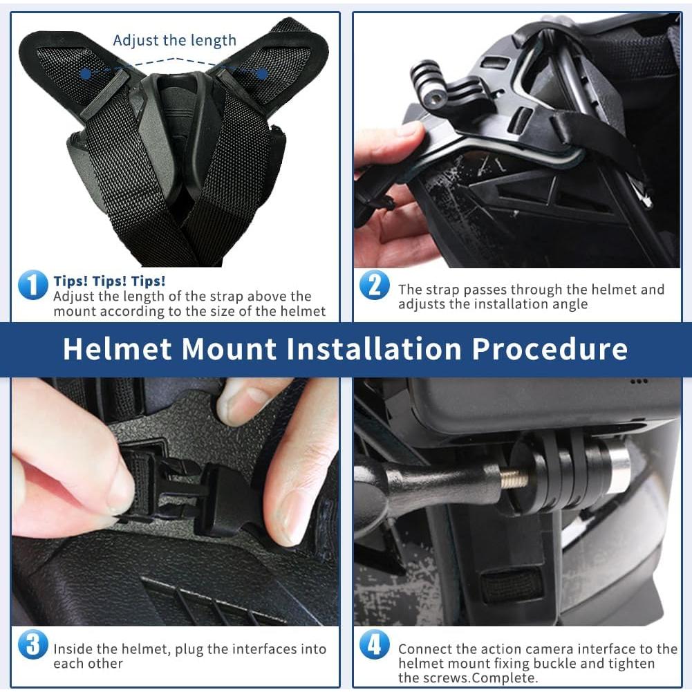 Soporte para casco Bestoct GoPro Hero 13/12/11/10/9/8/7/6/5 Negro