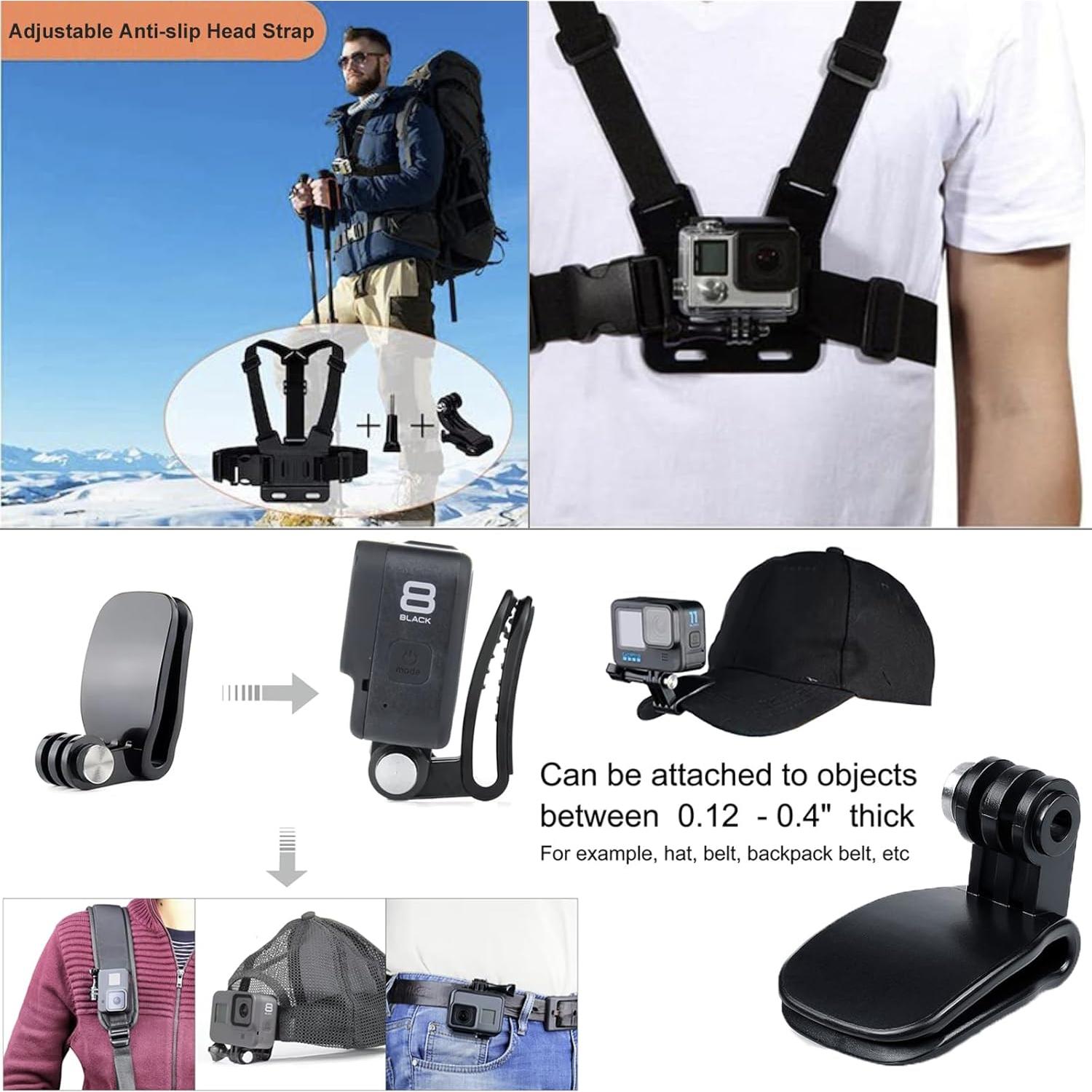 Kit de Accesorios para Gopro Hero 13 12 11 10 9 - Estuche Impermeable, Soporte Flotante y Correas Ajustables