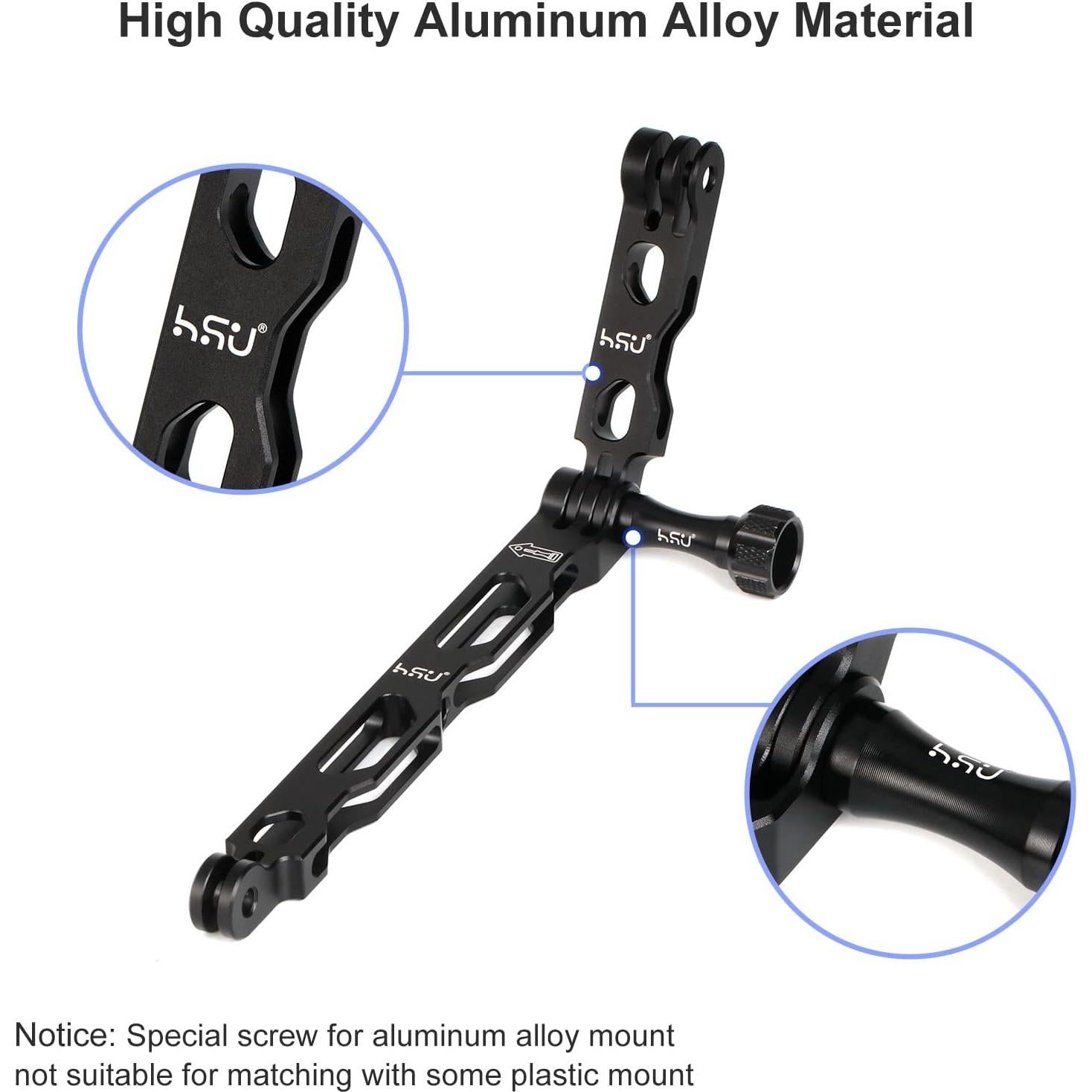 Kit de Brazo de Extensión HSU de Aluminio para GoPro 30/16.5/8.4 cm