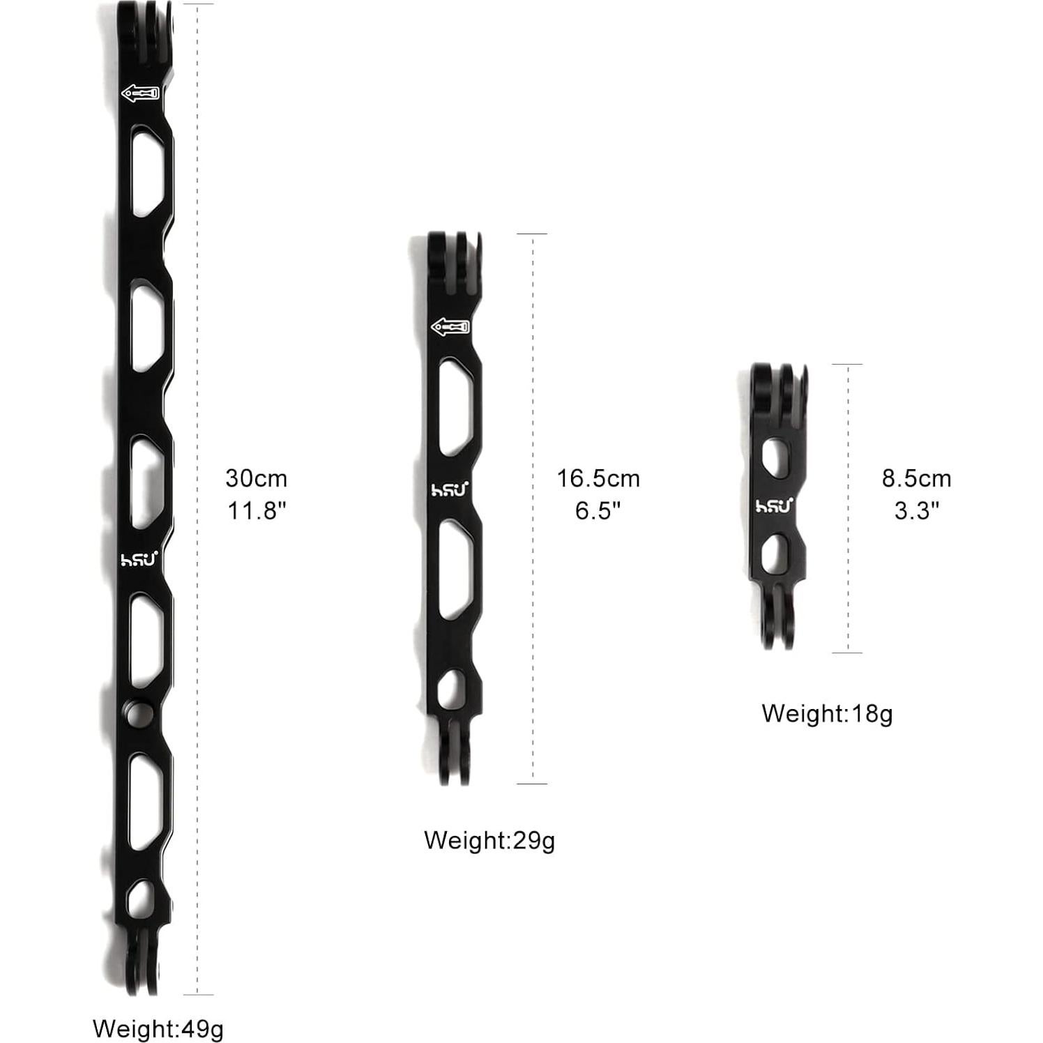 Kit de Brazo de Extensión HSU de Aluminio para GoPro 30/16.5/8.4 cm