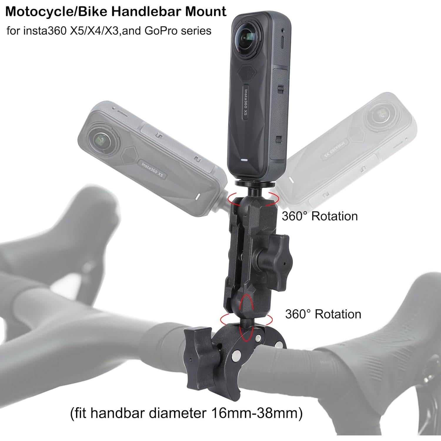 Soporte de cámara PellKing para motocicleta y bicicleta 360°